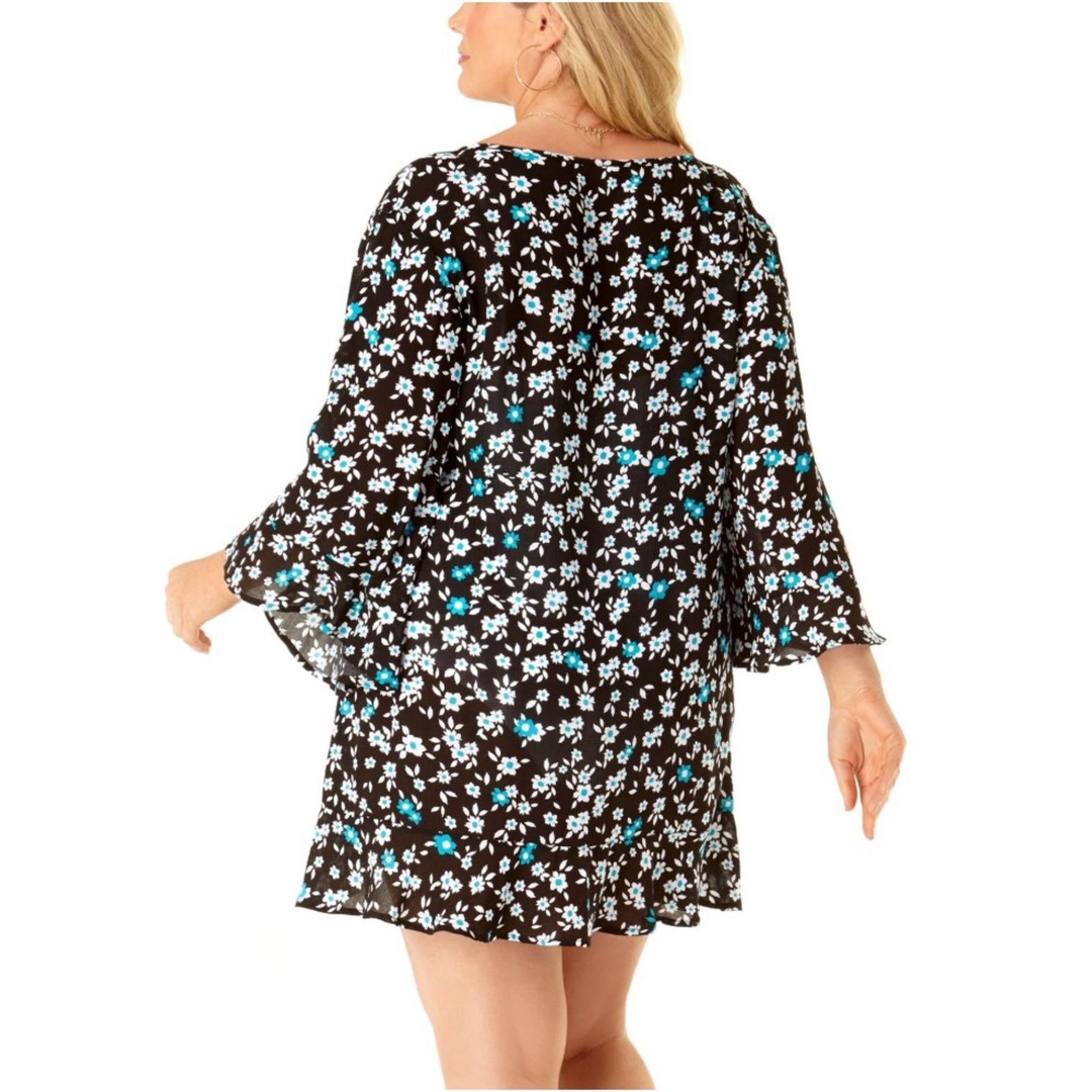 New ANNE COLE V-Neck Ruffle Trim Sleeves Swimsuit Cover Up, 18W\20W New w/Tag