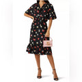 Lauren Ralph Lauren Floral Crepe Tie-Neck Dress, Size 14 EXCELLENT! Retail $155