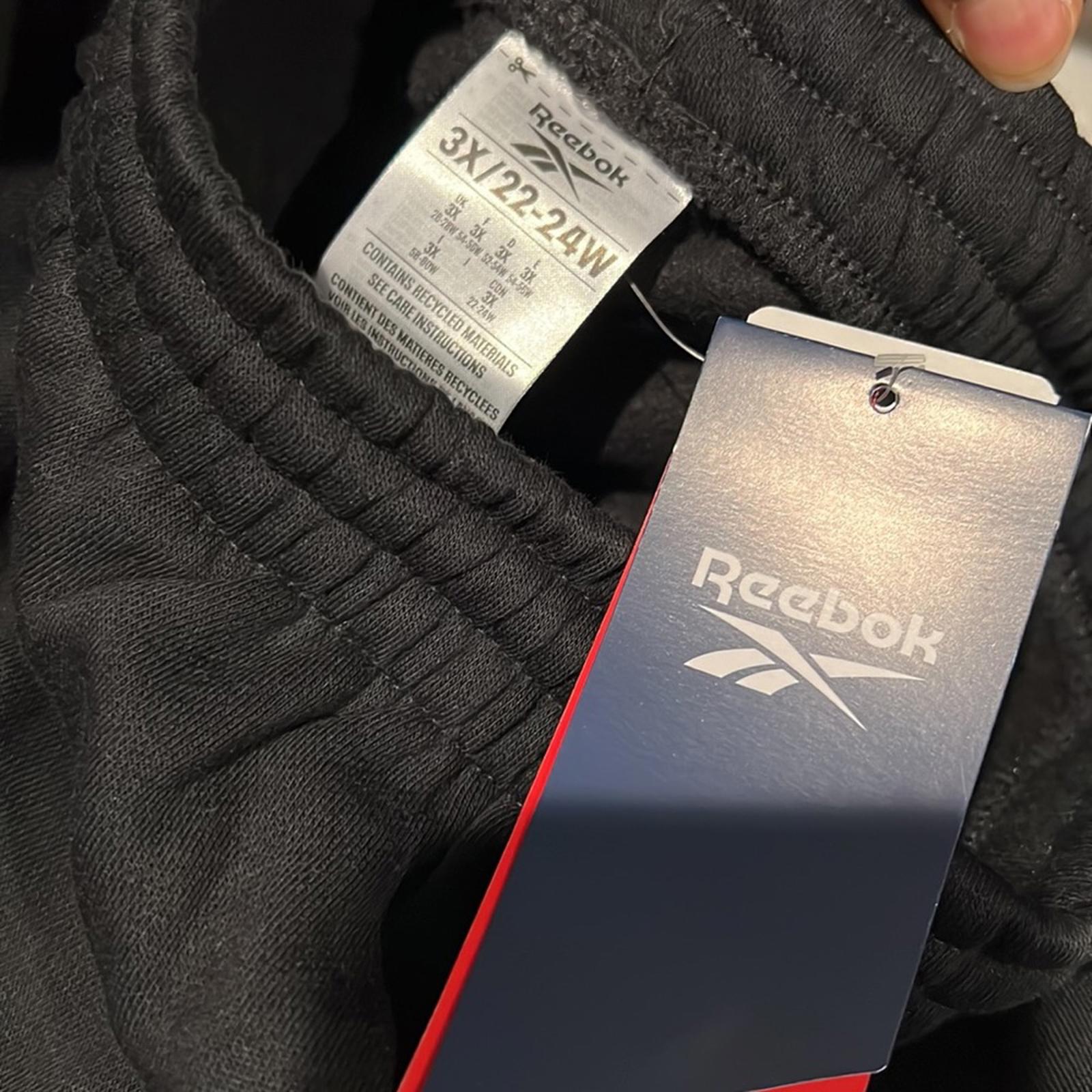 NWT Reebok Identity Logo Fleece Joggers in Black, Plus Size 3X SOLD OUT!