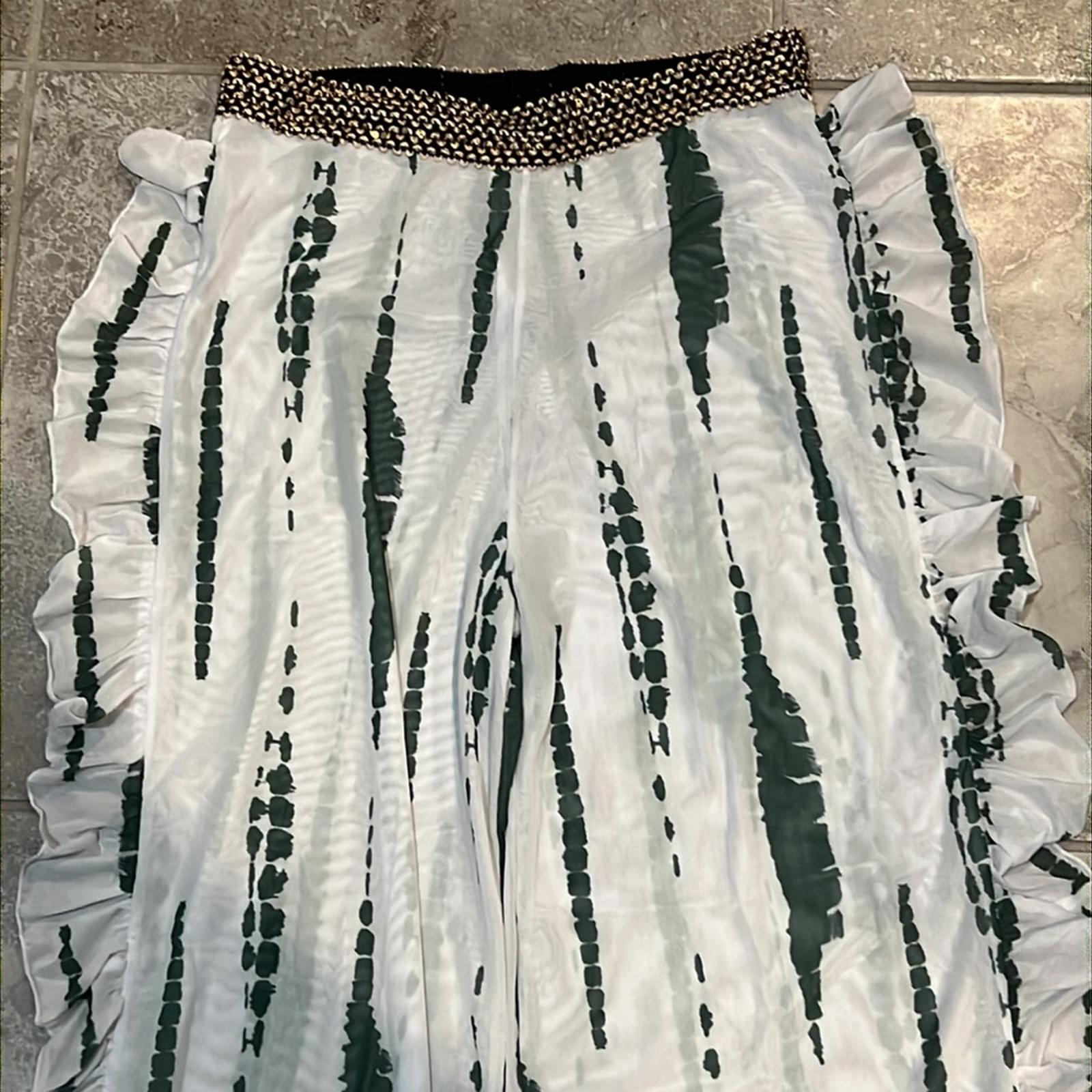 Tie Dye Print Bikini One Shoulder High-Cut Cover Pants, Size XL NEW in Packaging