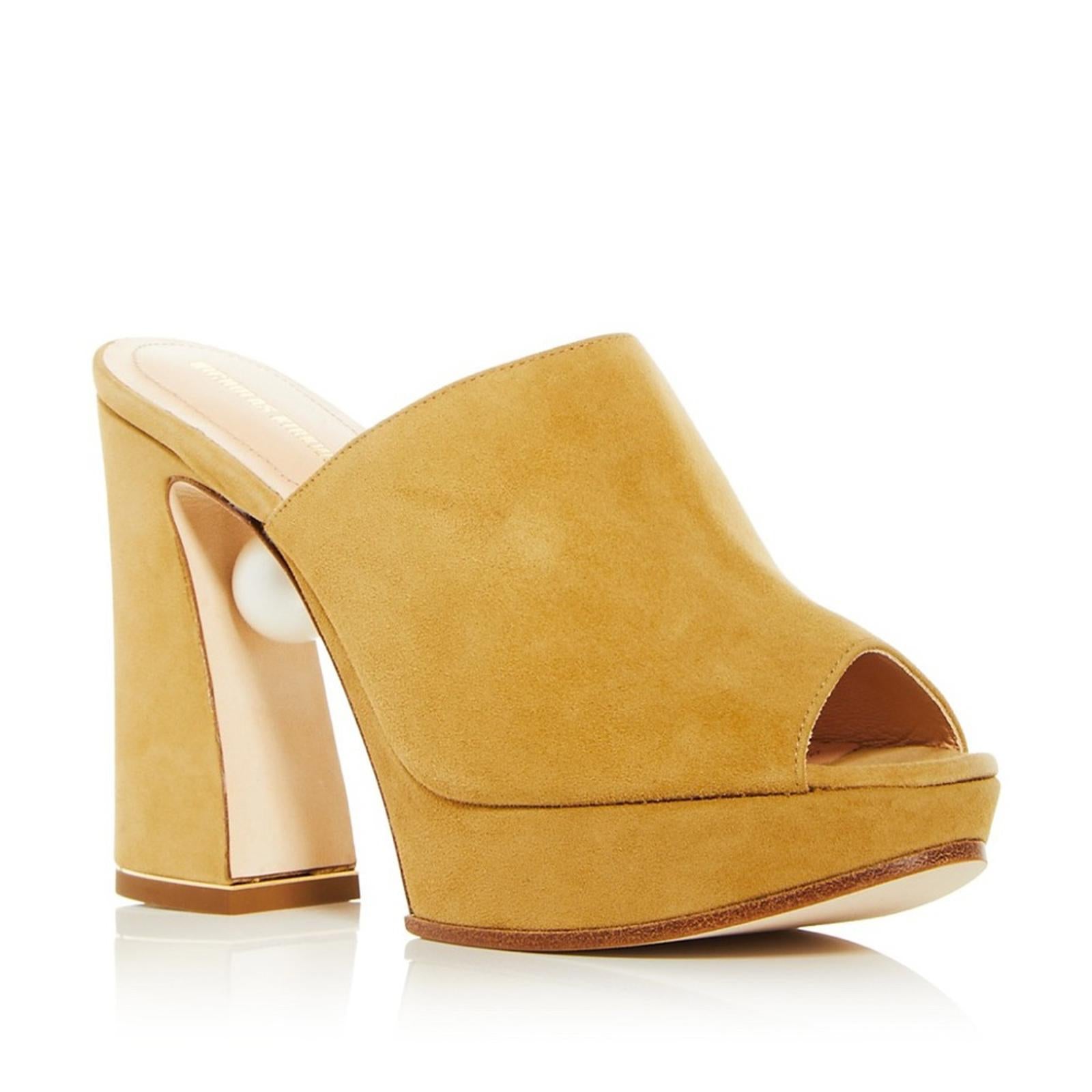 Nicholas Kirkwood Annabel Suede Mule in Hazel Suede Size 36.5 New +DustBag