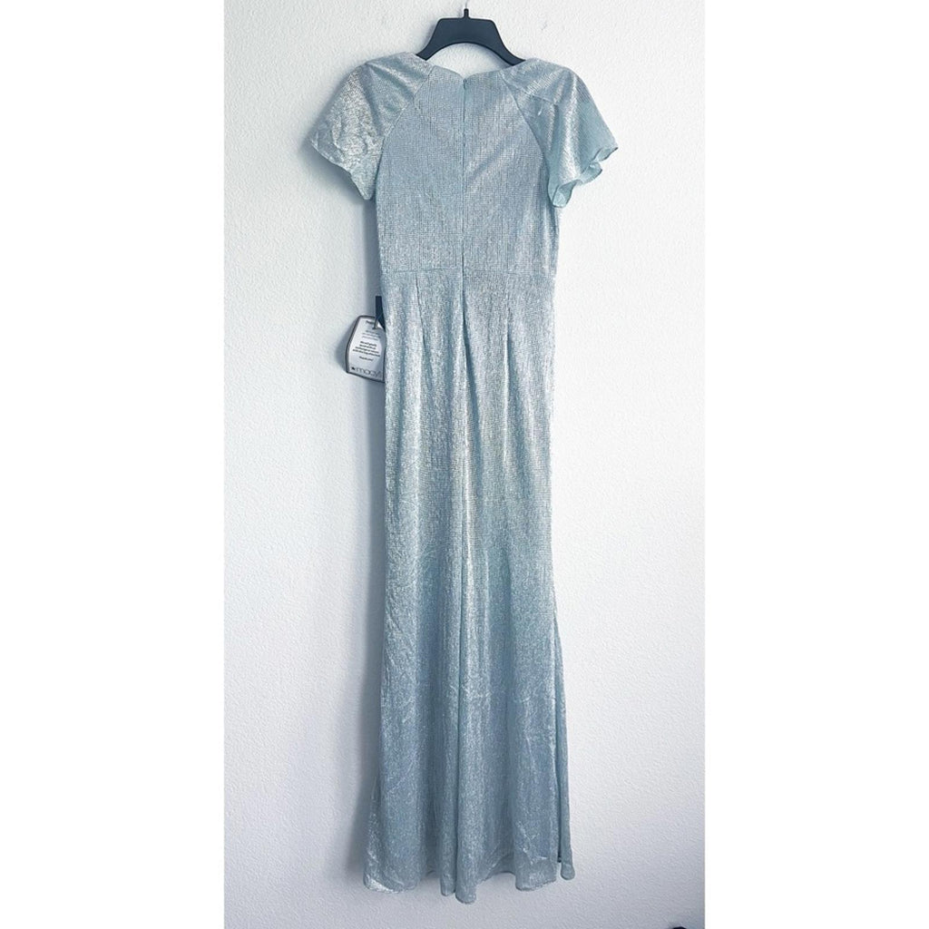 Adrianna Papell Twist Front Flutter Sleeve Formal Maxi Dress, NWT, Size 4