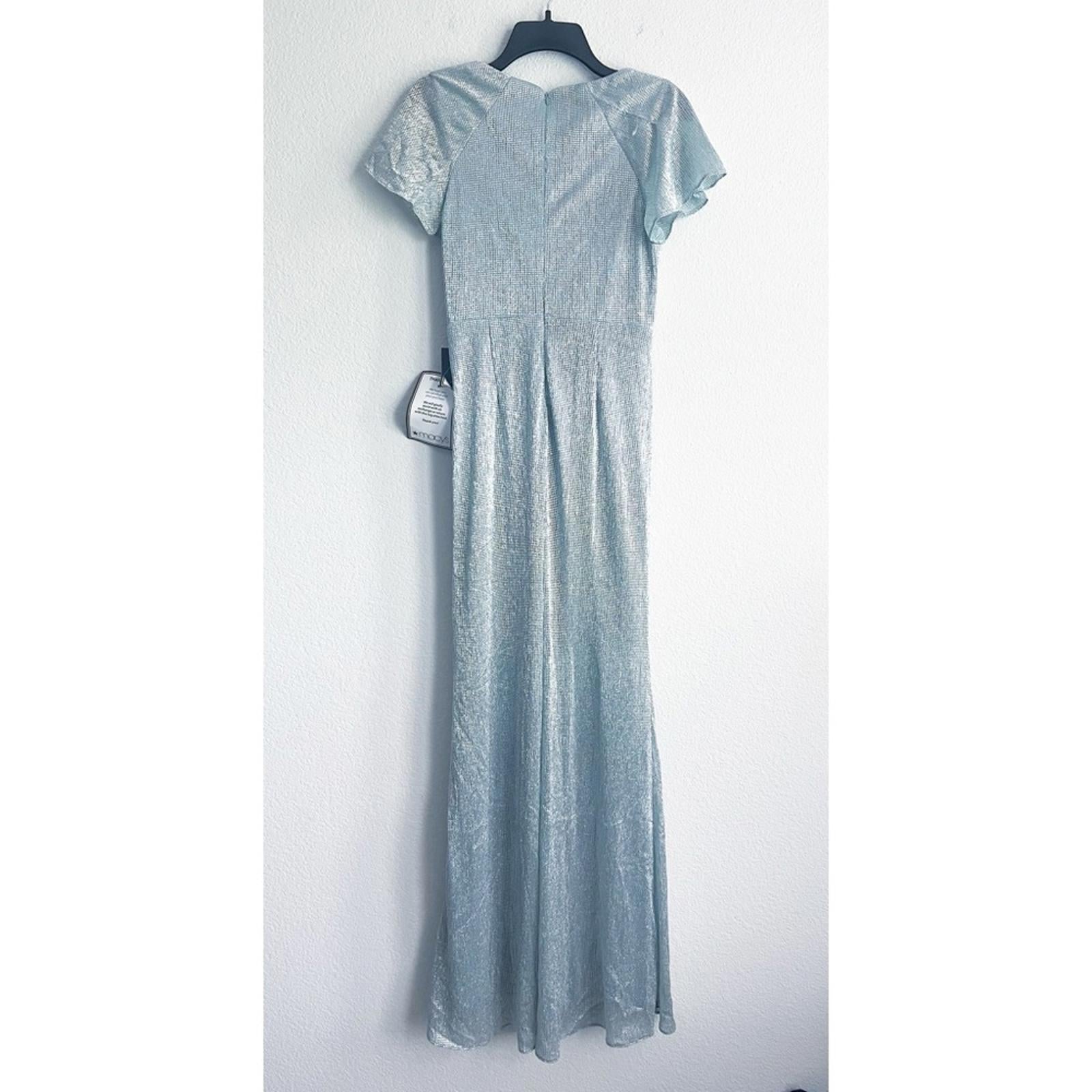 Adrianna Papell Twist Front Flutter Sleeve Formal Maxi Dress, NWT, Size 4