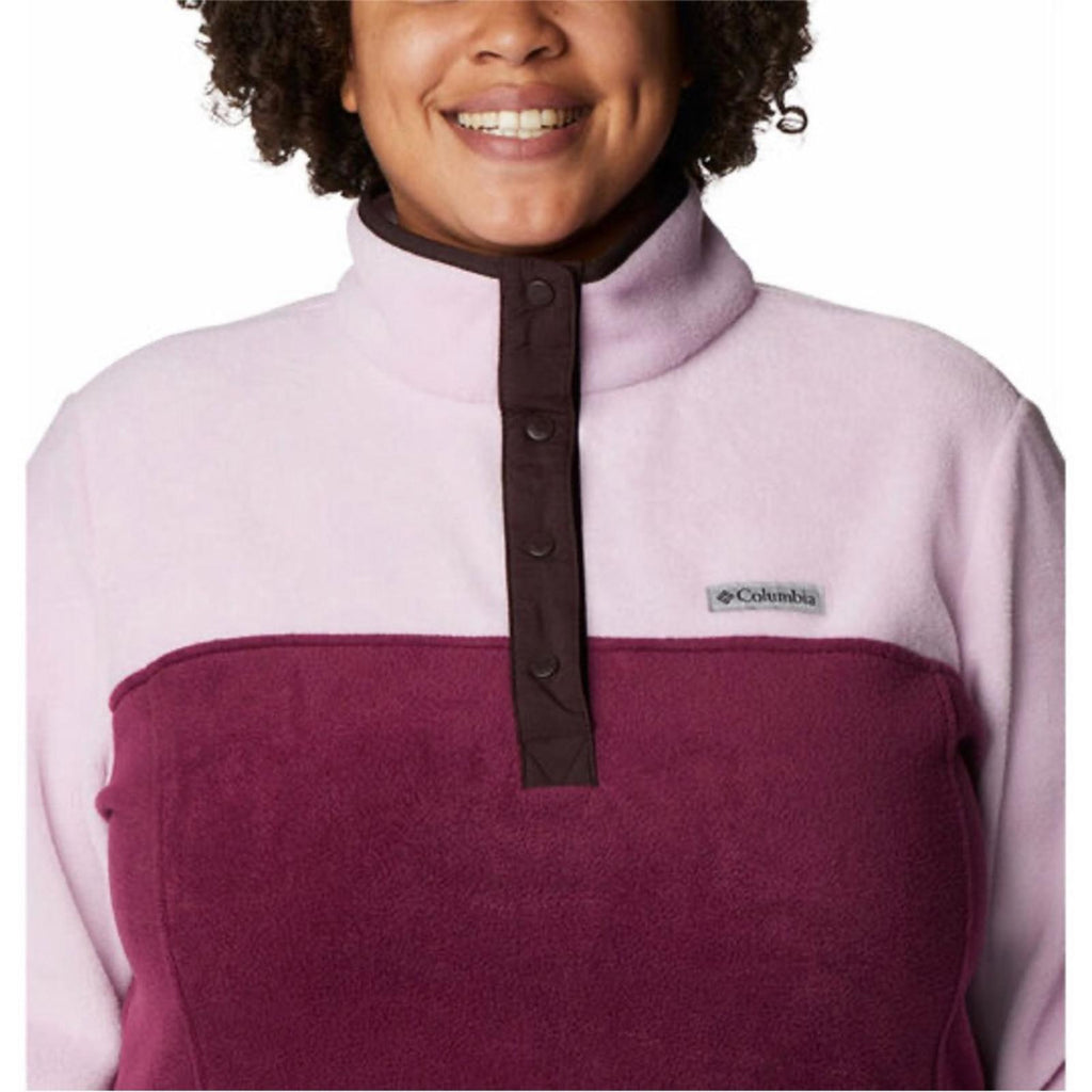 Columbia Benton Springs Half-Snap Pullover Top, Berry Pink  Plus Size 1X NWT $75
