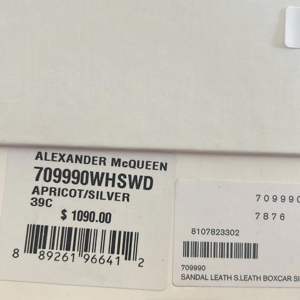 Alexander McQueen Double Buckle Punk Mule in Apricot, Size 39.5 NEW in Box $1050