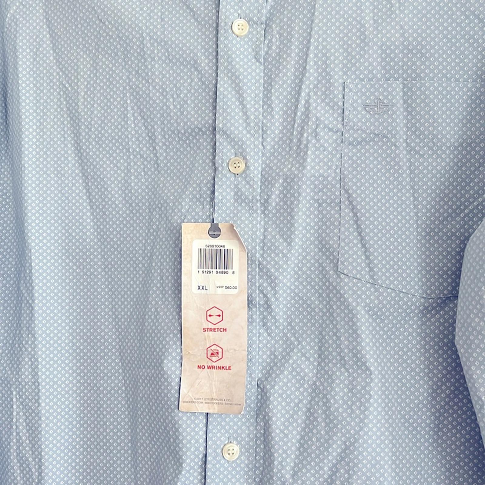 Dockers Regular Fit Long Sleeve Dots Button-Down Shirt, Size XXL New w/Tag