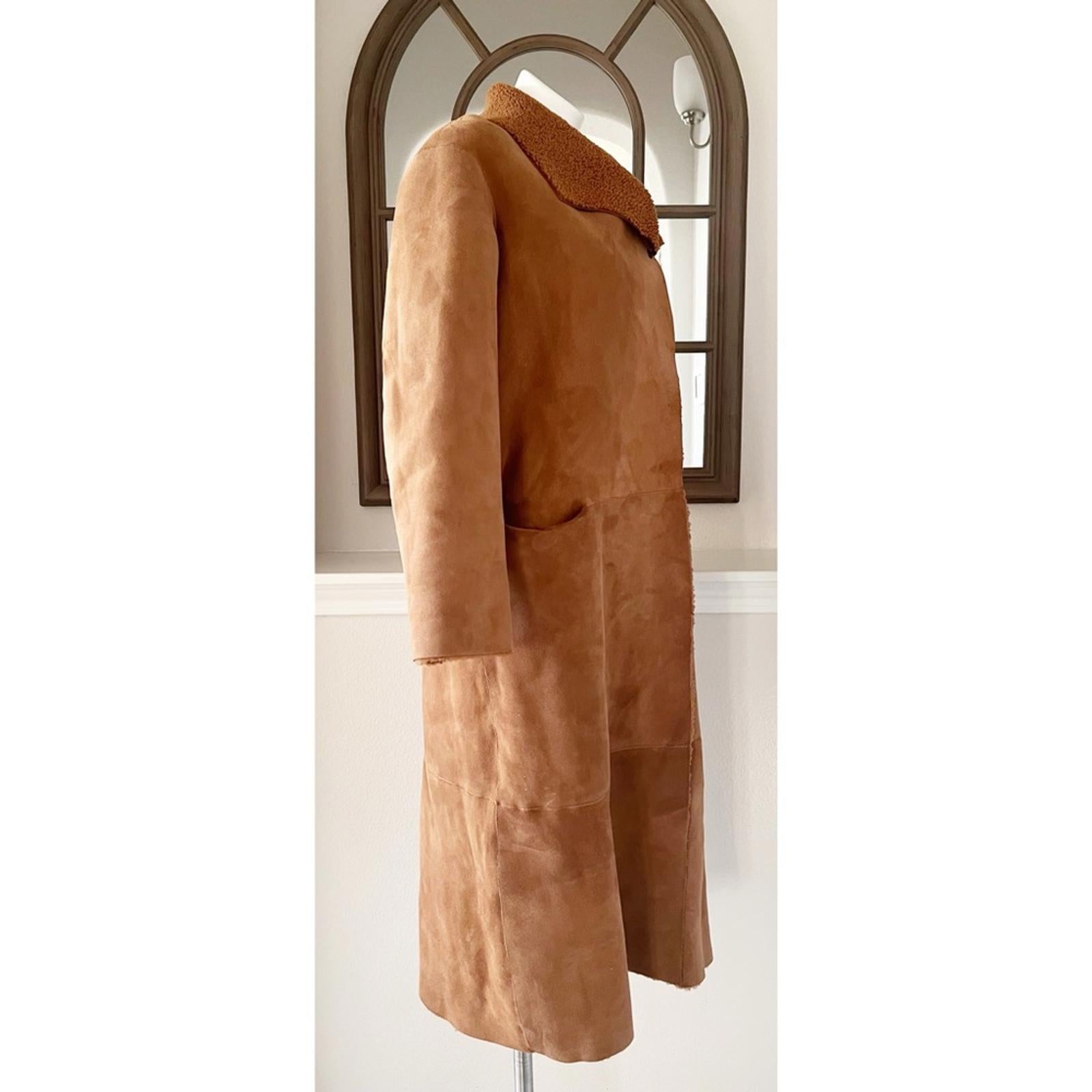 Nour Hammour Reversible Shearling Coat, FR 36 US 2-4 New