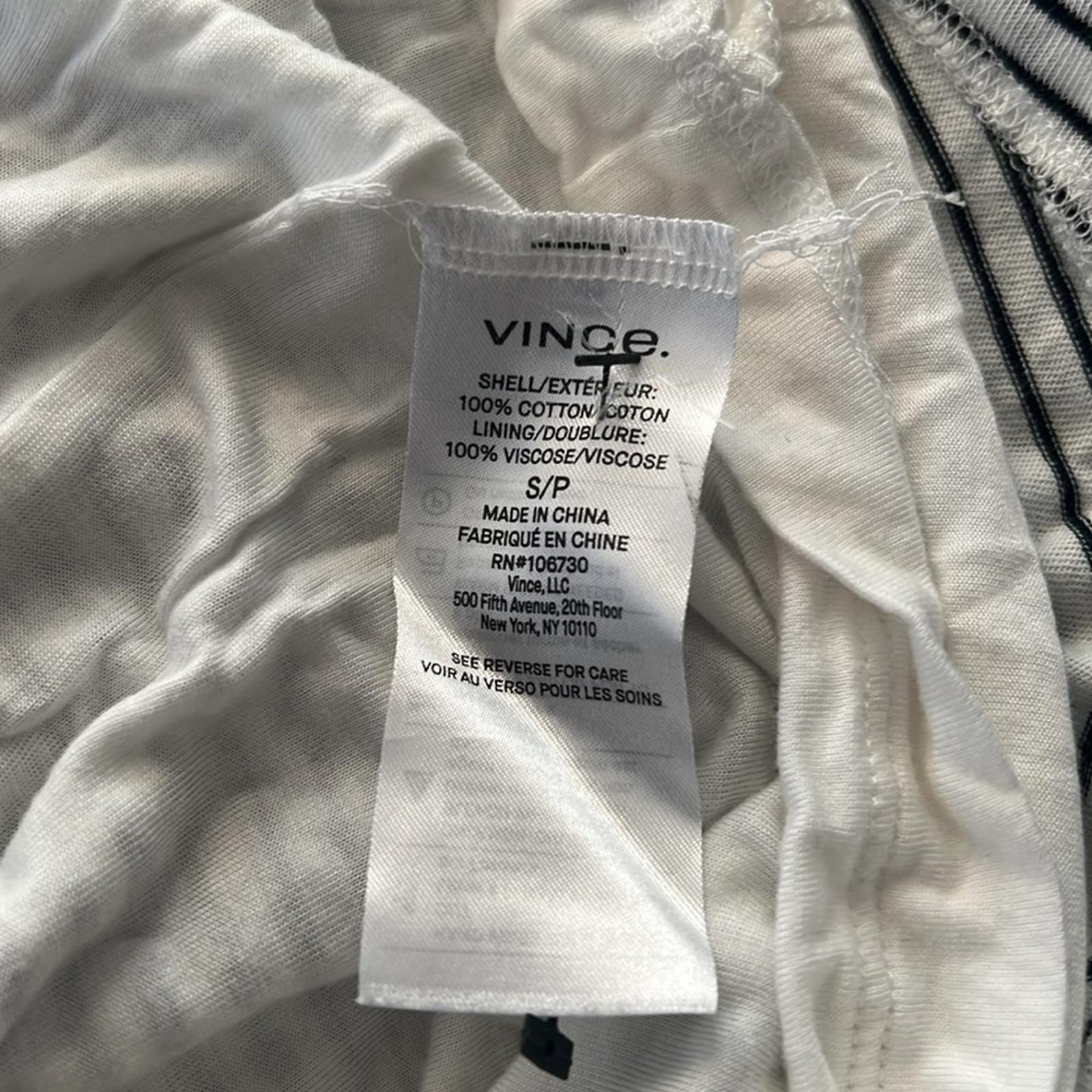 Vince Classic Stripe Side-Tie Dress, White/Black Size S EXCELLENT! Retail $225
