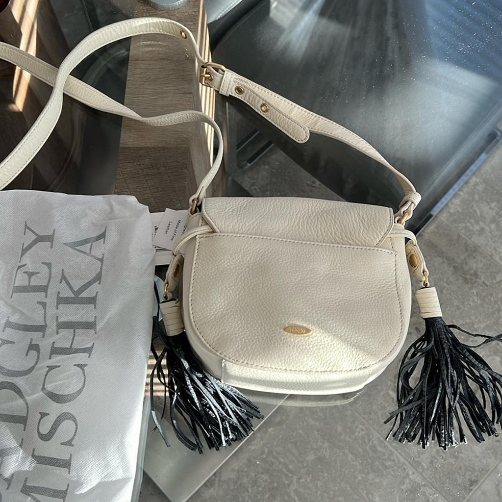 NEW Badgley Mischka Bailey Crossbody Bag, Bone/Ivory New w/Tag + Dust Bag