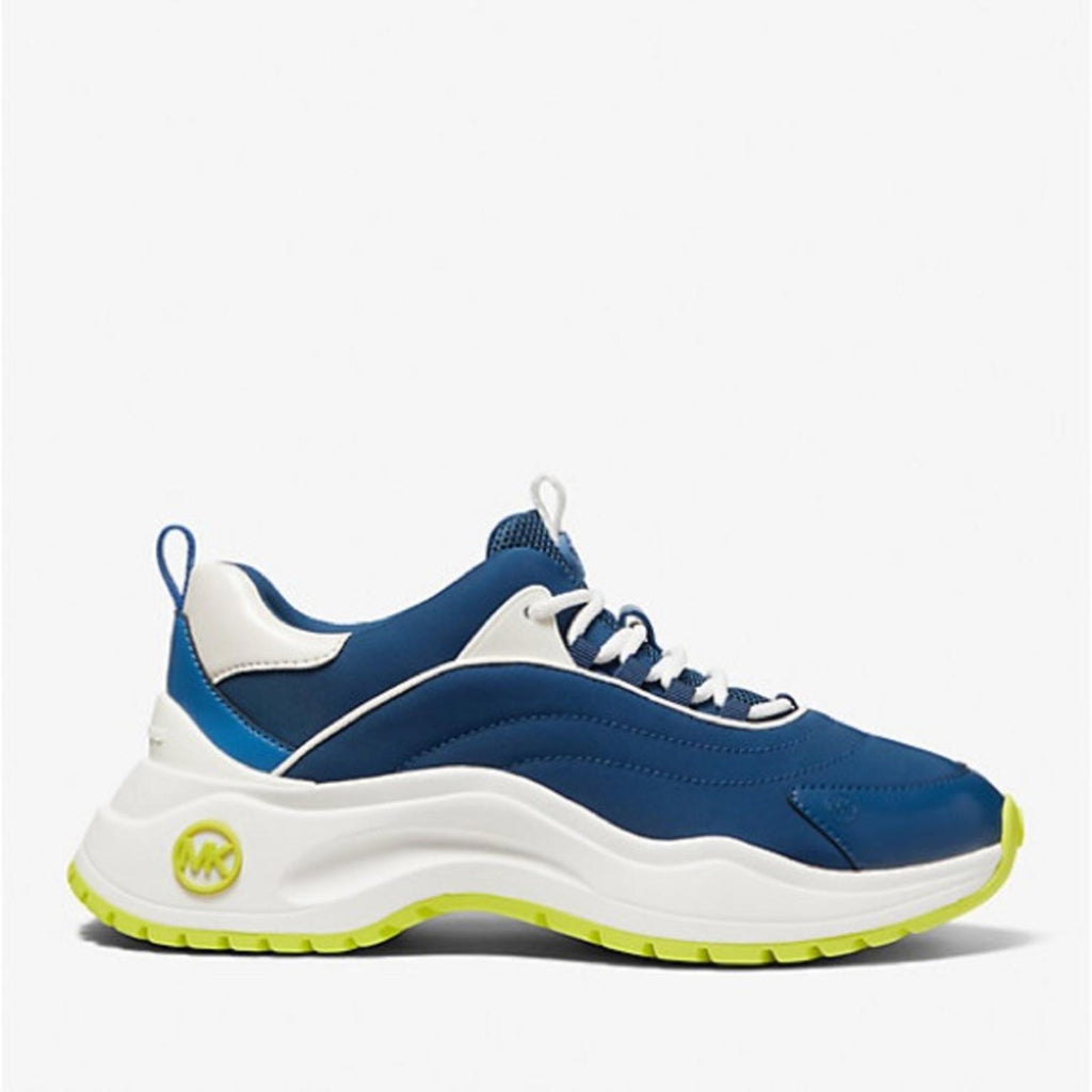 Michael Kors Dara Color-Block Nylon Trainers, River Blue Size 8.5M Retail $195