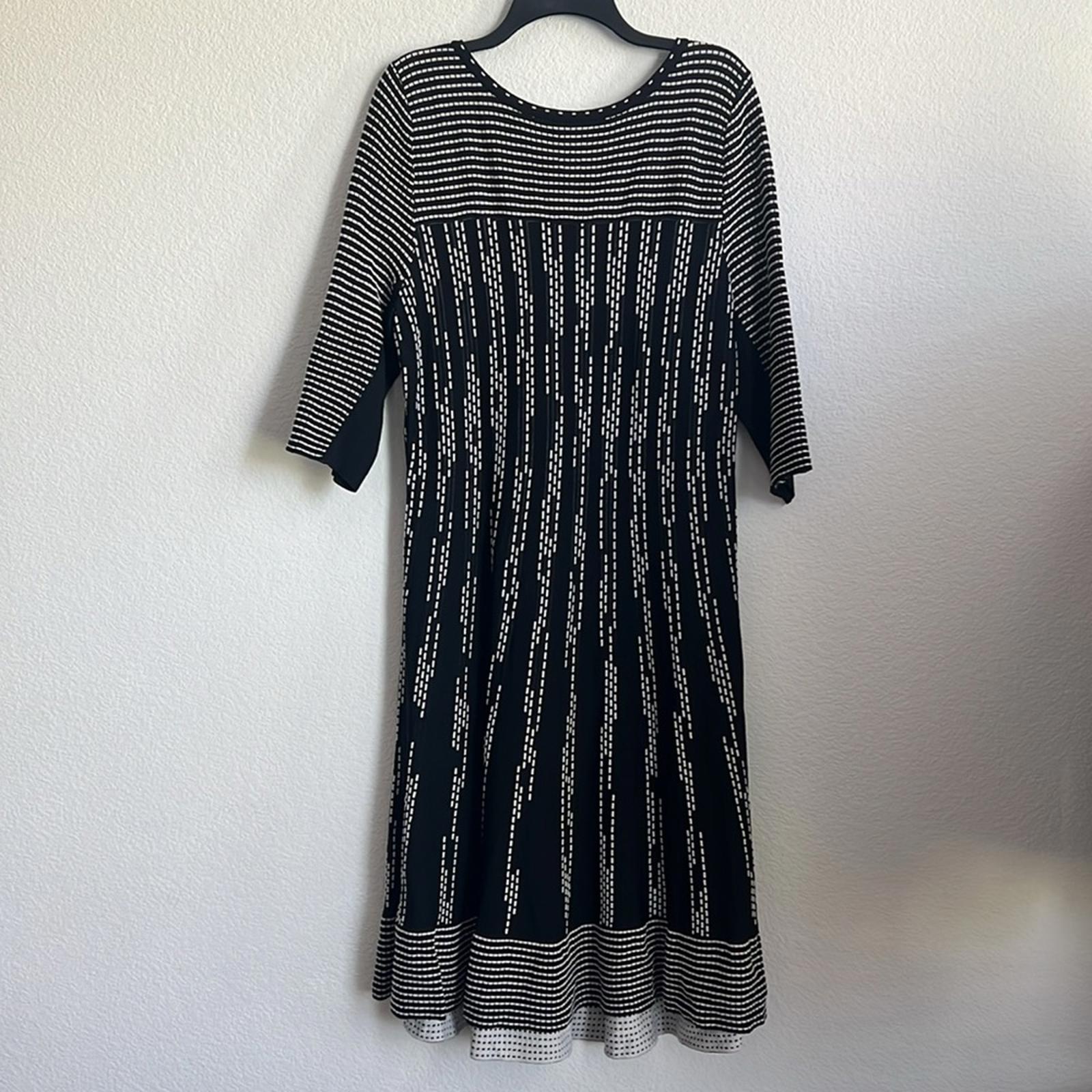 NIC+ZOE Dashing Out Twirl Dress in Black & White, Size XL, Retail $238