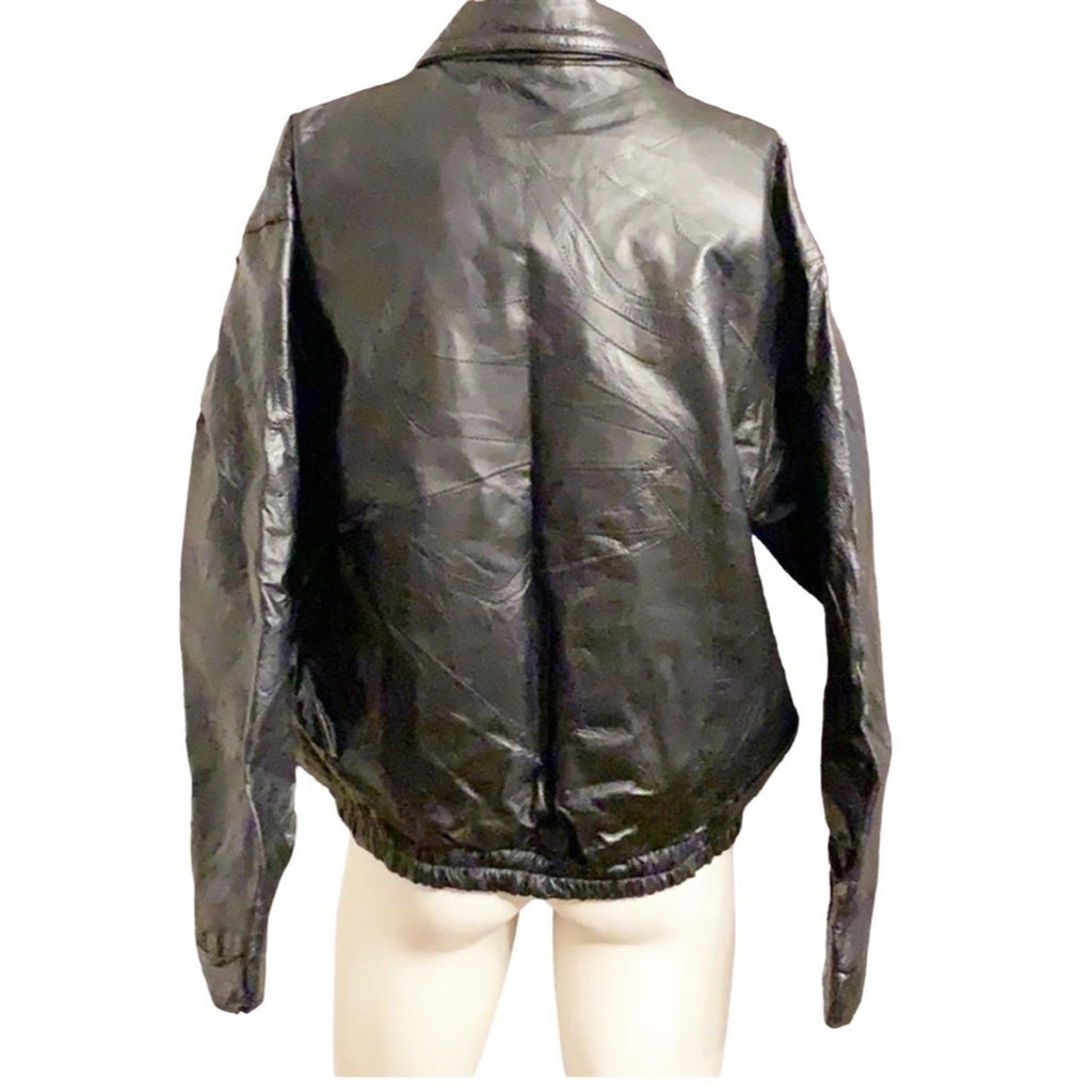 NWT Napoline Leather Outfitters Genuine Leather Jacket, Black Size M $199.95