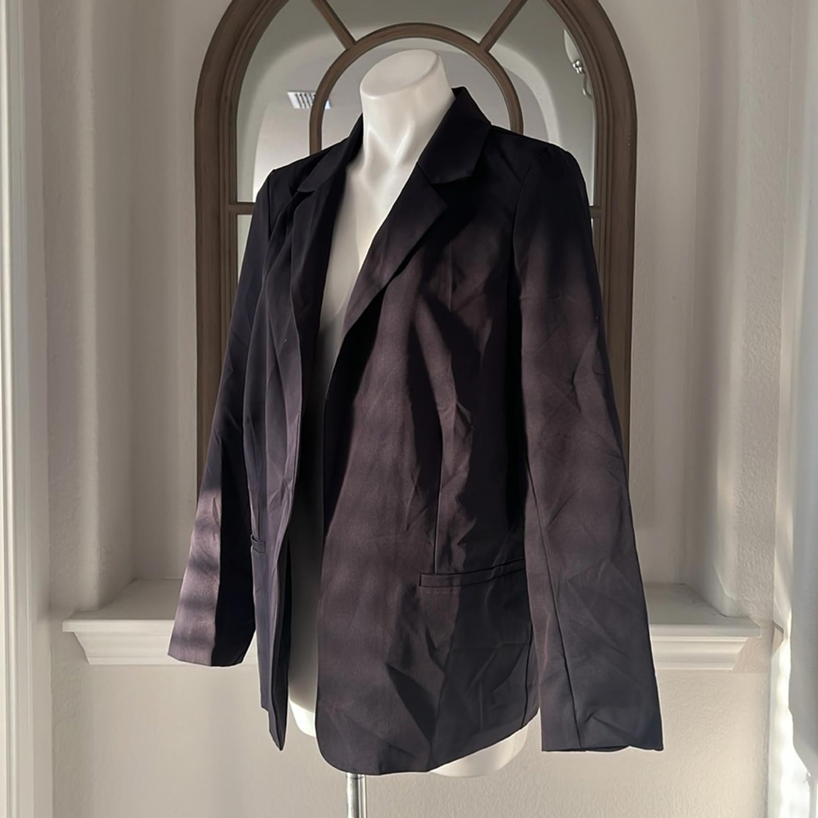 AVA+ESME Navy Notched Lapel Patch Pocket Blazer, Size L New w/Tag