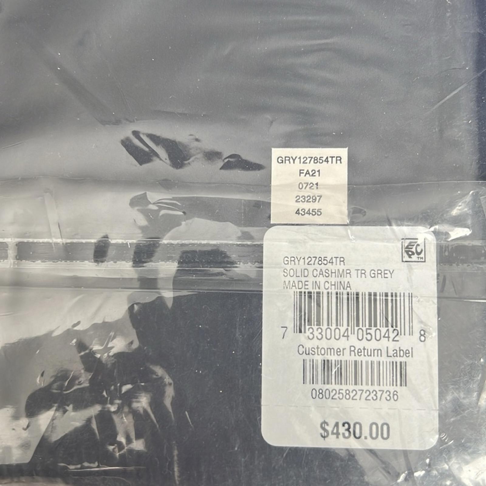 Hudson Park Cashmere/Lambswool Grey Throw, New w/Tag Retail $430