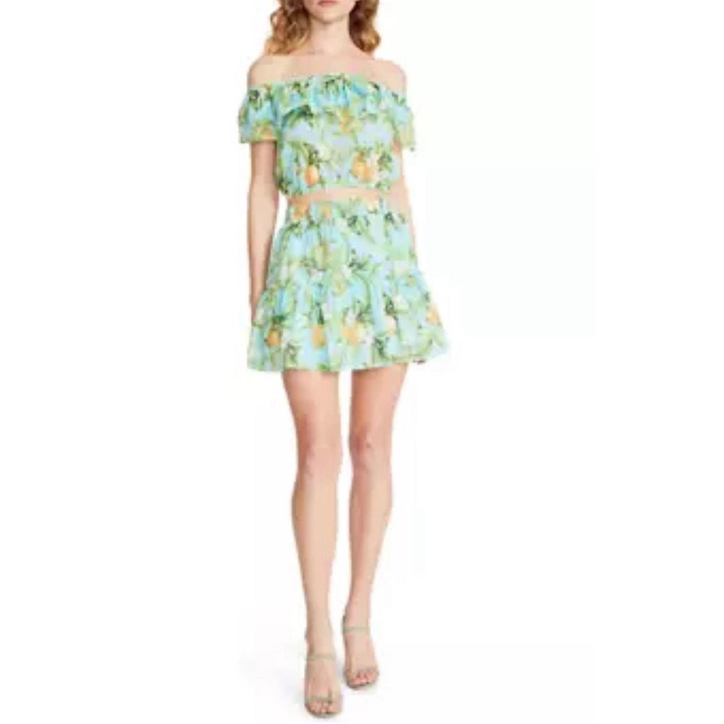 BB Dakota Juicy Mini Tiered Skirt in Sky Blue, Size XL New with Tag