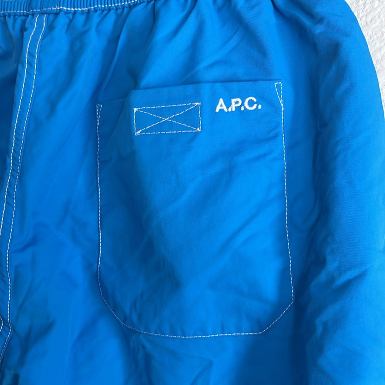 A.P.C. Louis Solid Regular Fit Swim Trunks in Blue, Size S NEW w/Tag $195