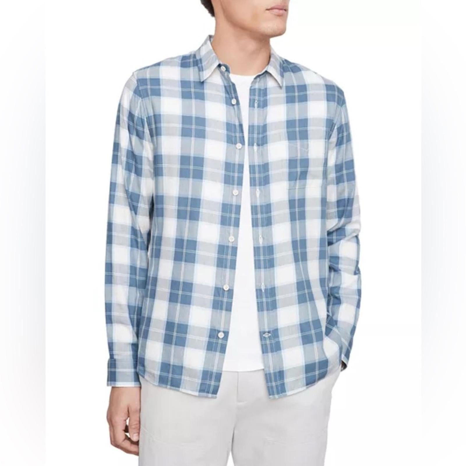 Vince Alps Plaid Long Sleeve Button Front Shirt, Size M NEW w/Tag $225