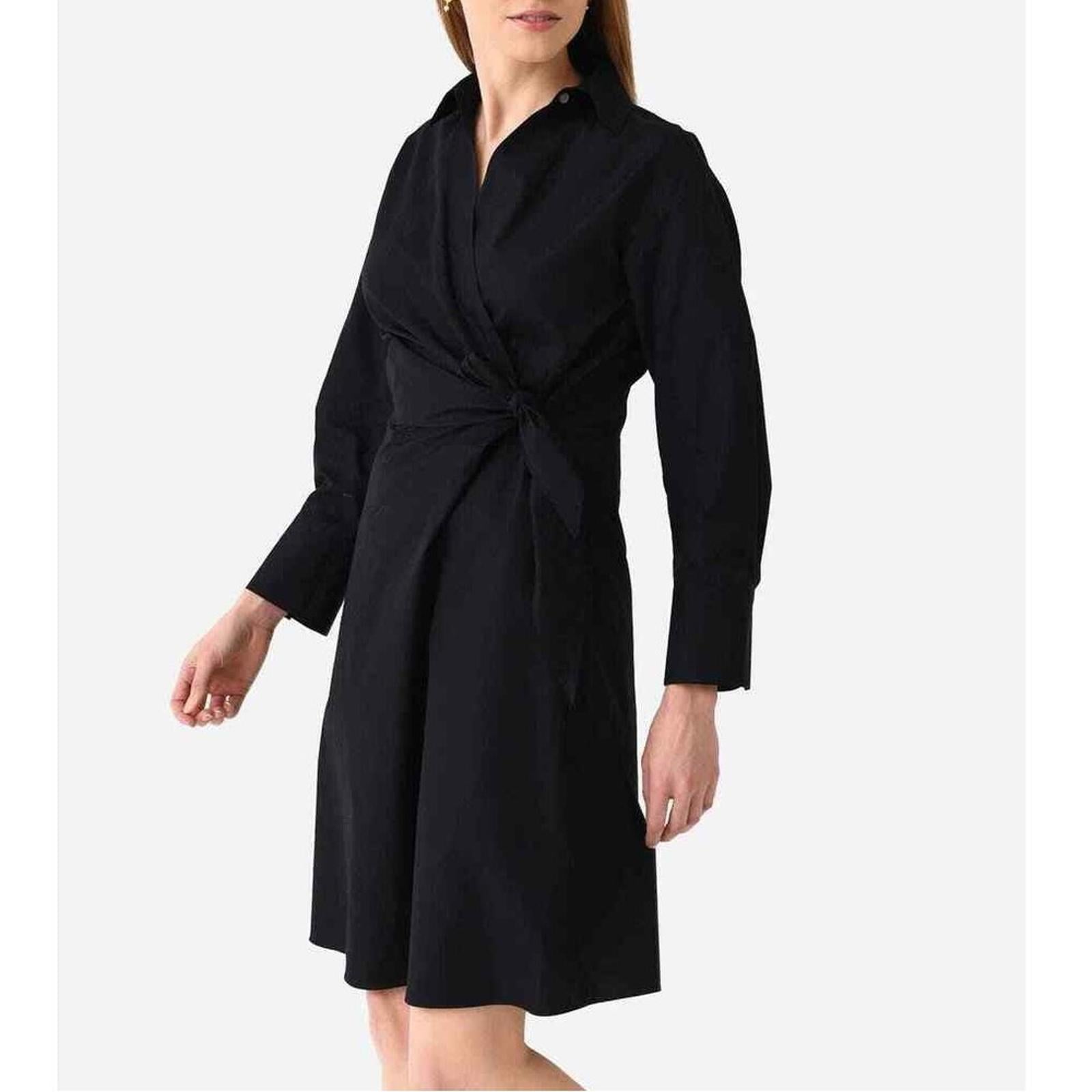 Vince Long Sleeve Wrap Shirt Dress, Long Sleeve in Black Size L EXCELLENT!