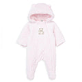 Little Me Bear Quilted Velour Pram/Snowsuit in Pink, 6-9 Months New with Tag