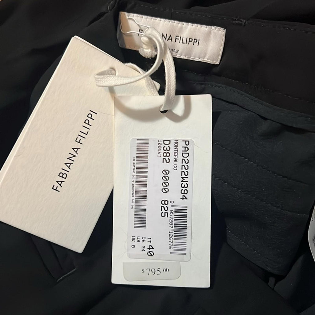 Fabiana Filippi Montefalco Embellished Ankle Dress Pants in Black, NWT, Size 4