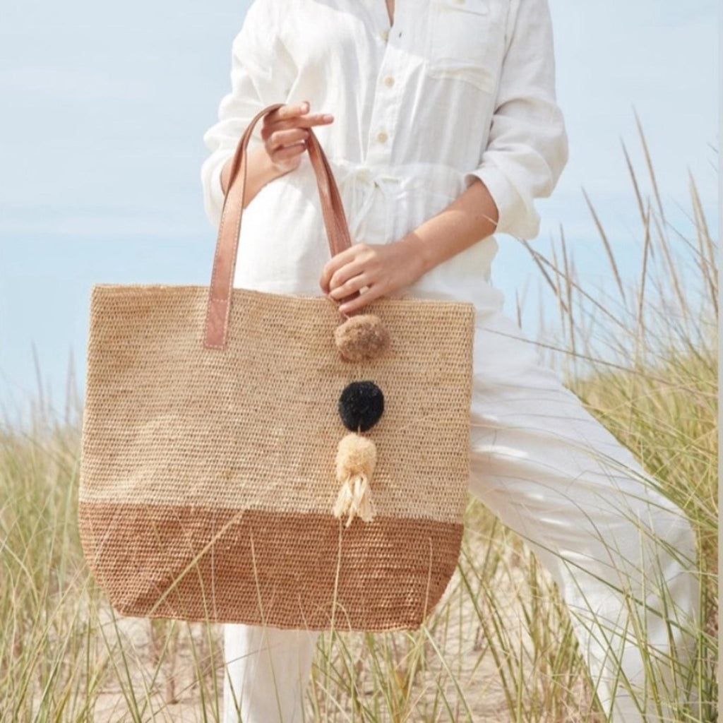 Mar Y Sol Montauk Tote Straw Bag in Sand/ Brown One Size, New w/Tag