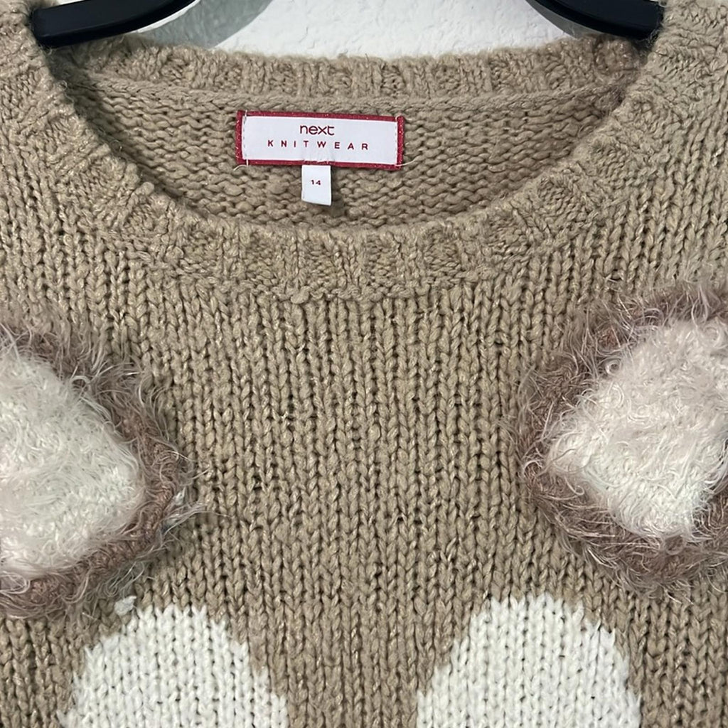 Next Reindeer Rudolf Crew-Neck Sweater, Size UK 14/US 10