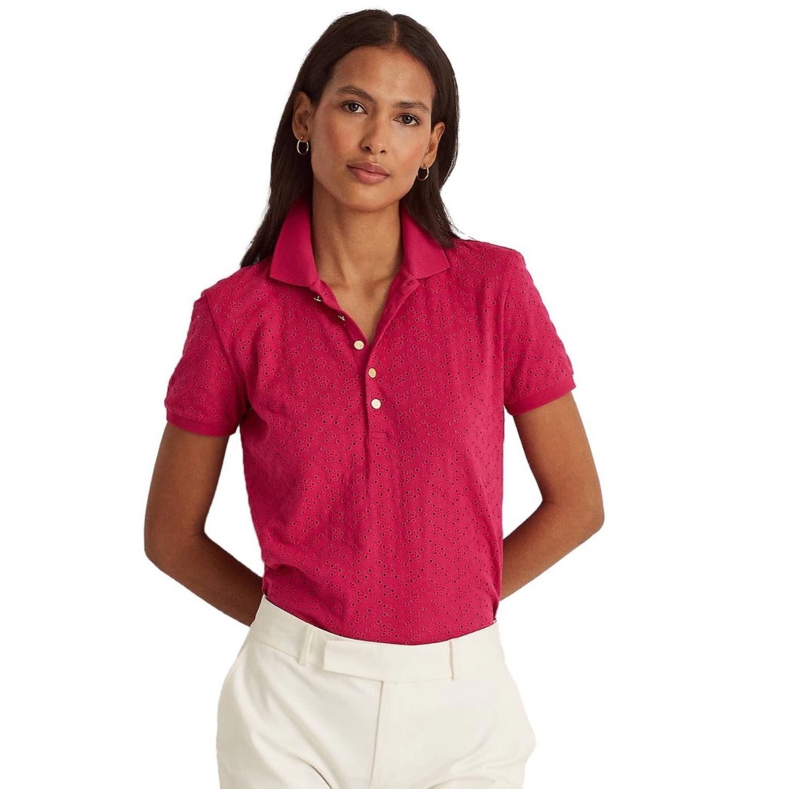 Lauren Ralph Lauren Pink Embroidered Polo Shirt, Size 3X, New with Tag