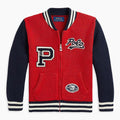 Polo Ralph Lauren Cotton Full-Zip Letterman Sweater Jacket Size L (14/16) NWT