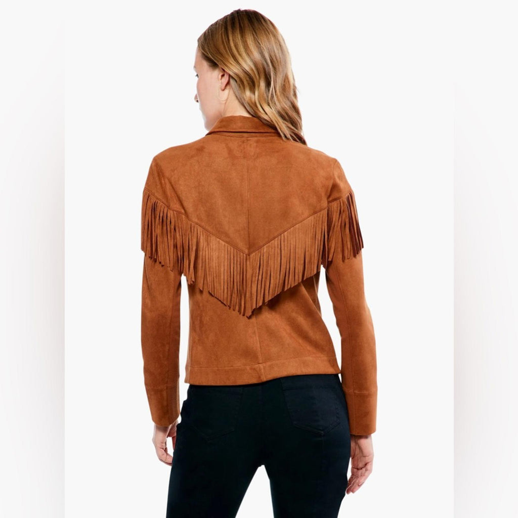 NIC+ZOE Plus Faux Suede Fall Fringe Jacket, Size 2X New w/Tag