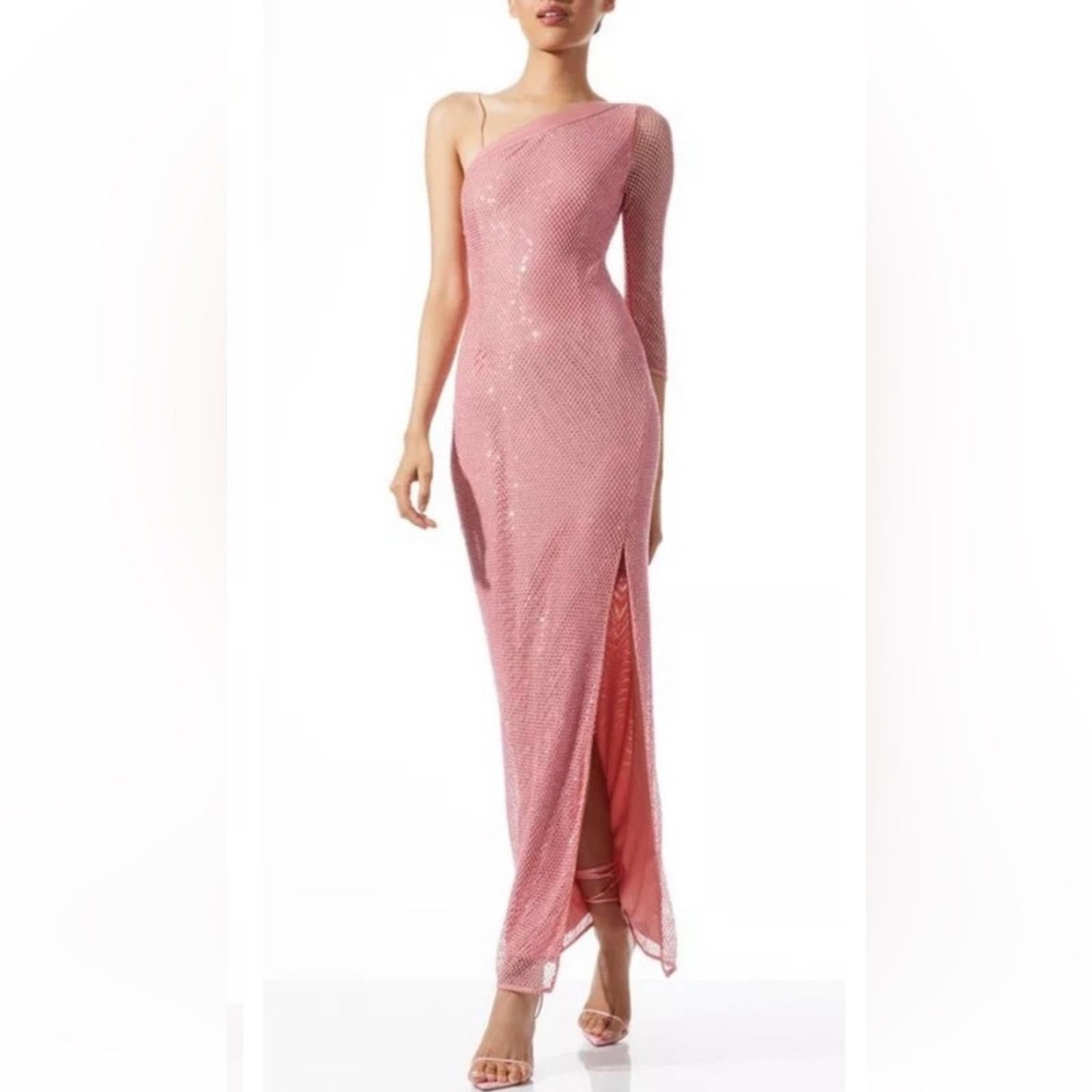 Alice + Olivia Michele Mesh Cutout Gown in Rose, Size 0 New w/Tag Retail $995