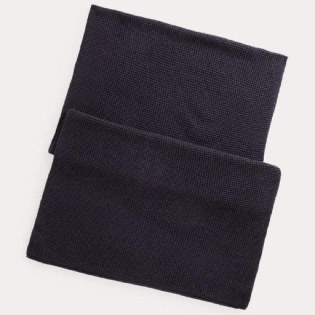 Lauren Ralph Lauren Thermal-Knit Wool-Cashmere Black Wrap Scarf, NWT $248
