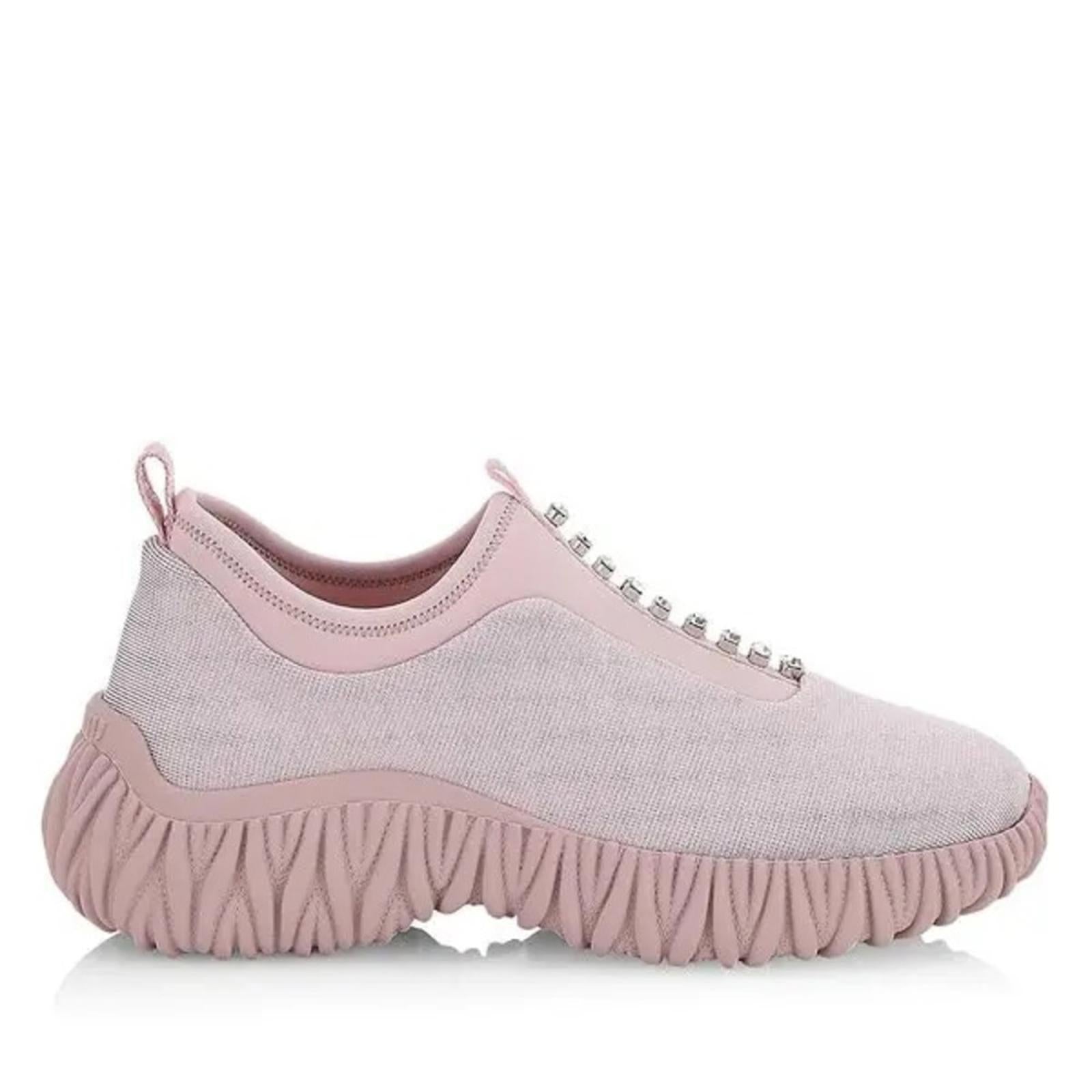 Miu Miu Crystal-Embellished Low Top Sneakers, Size 39.5 New in Box SOLD OUT!