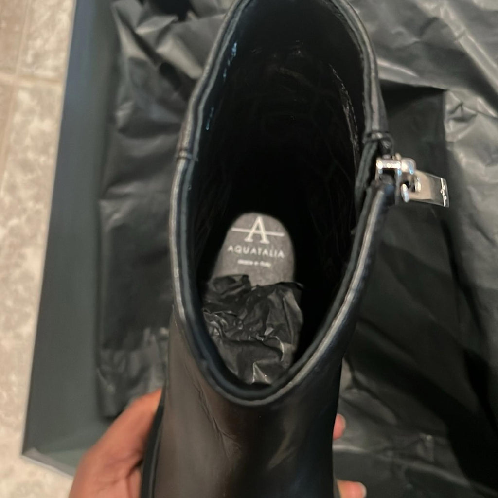 Aquatalia Maddie Weatherproof Booties in Black Size 5.5 New in Box $495