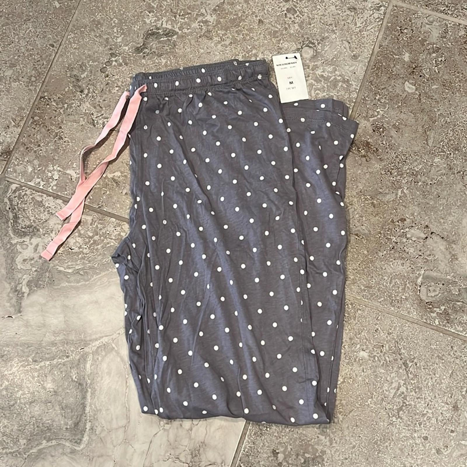 NWT Cozy Zoe Polka Dot Pajama 2-Piece Set in Silver/Gray Size M New w/Tag
