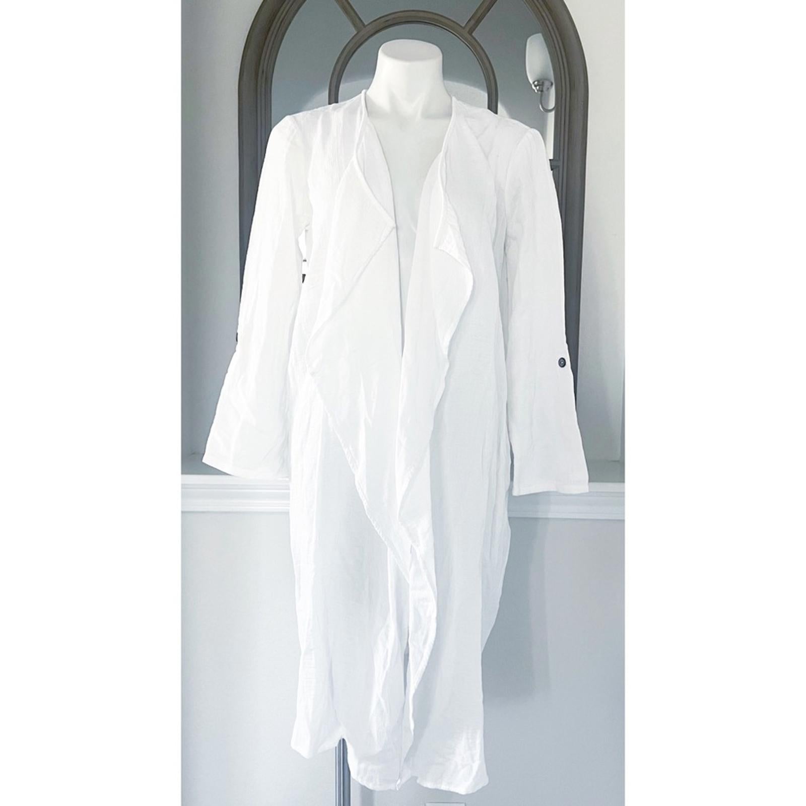 Nic+Zoe Double Gauze Open Front Sweater in White, Size S New w/Tag Retail $158