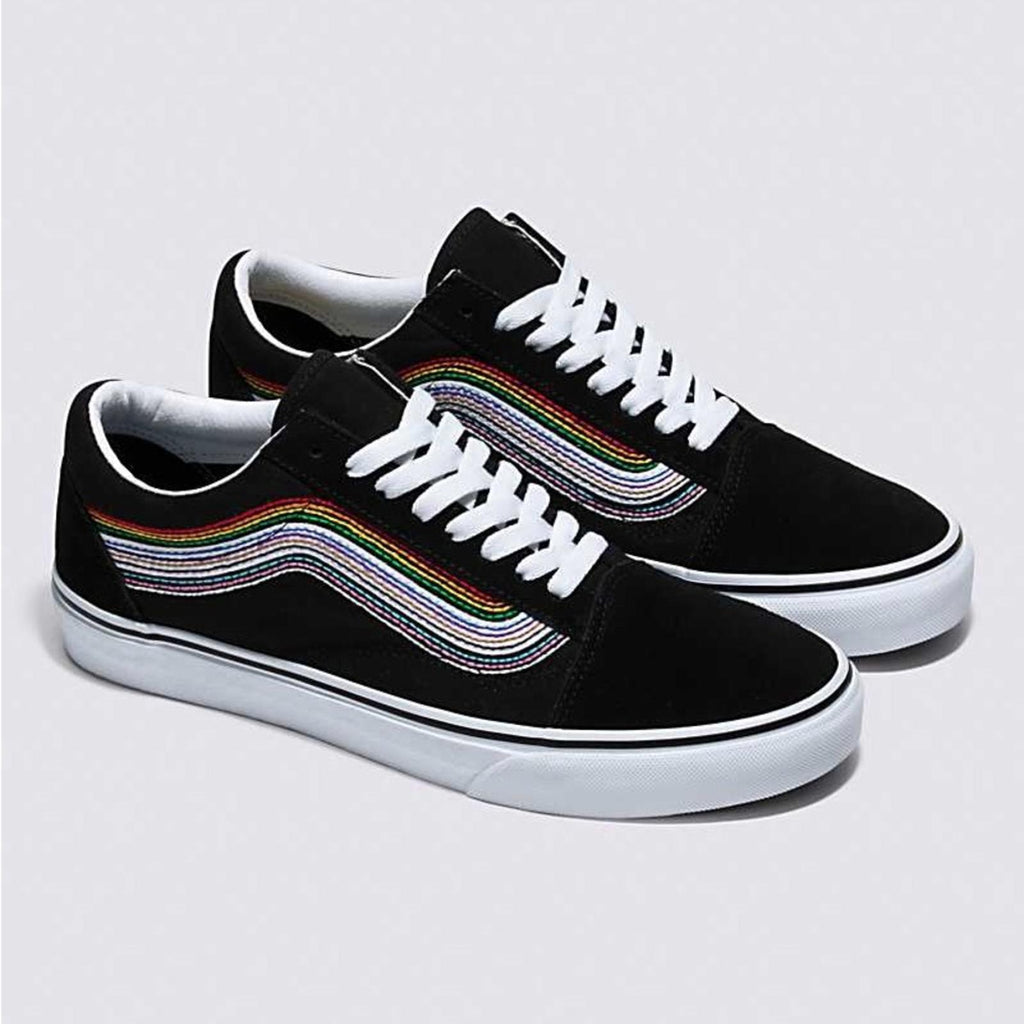 NWT Vans Old Skool Sneakers, Black Rainbow Size 6 New in Box