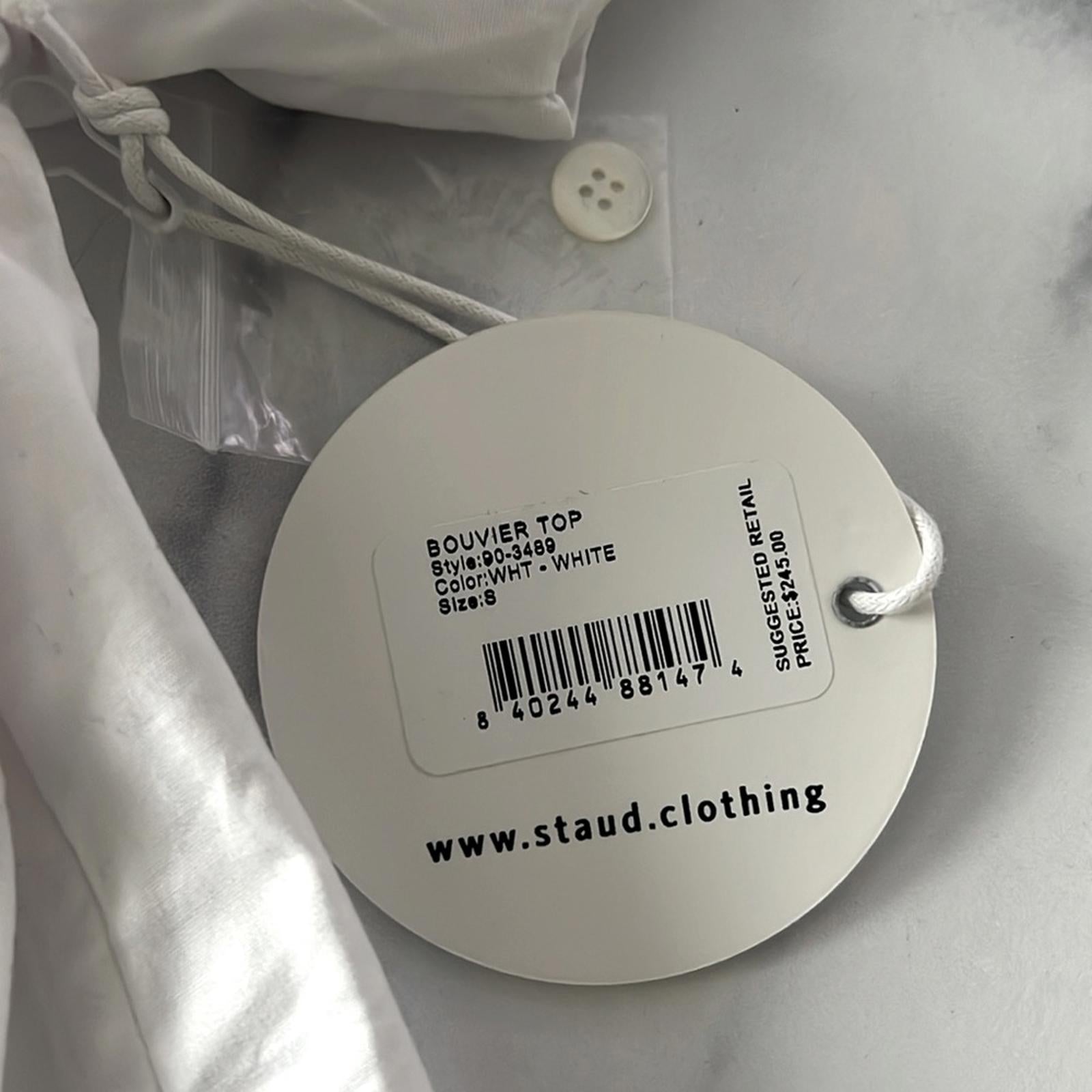 STAUD Revolve* Bouvier Crop Top in White, Size S New w/Tag Retail $245 SOLD OUT!