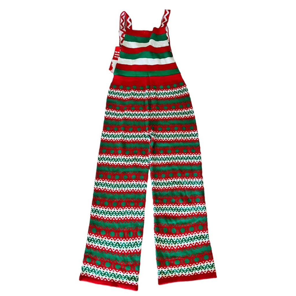 Eyeshadow JOY Christmas Knit Straight-Leg Overalls Holiday Jumpsuit Size L NWT