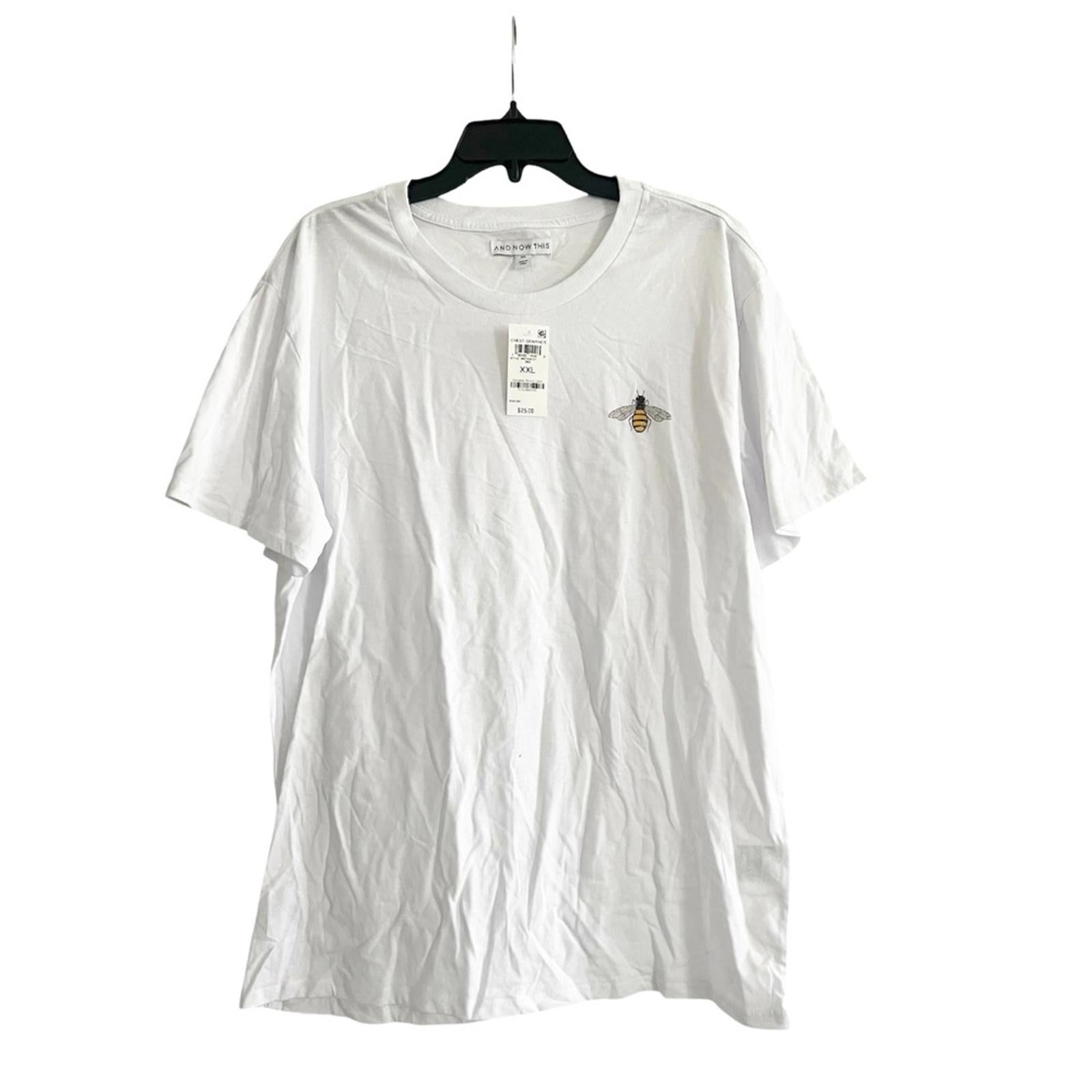 And Now This Men's Bee Graphic T-Shirt in White, Size XXL New w/Tag
