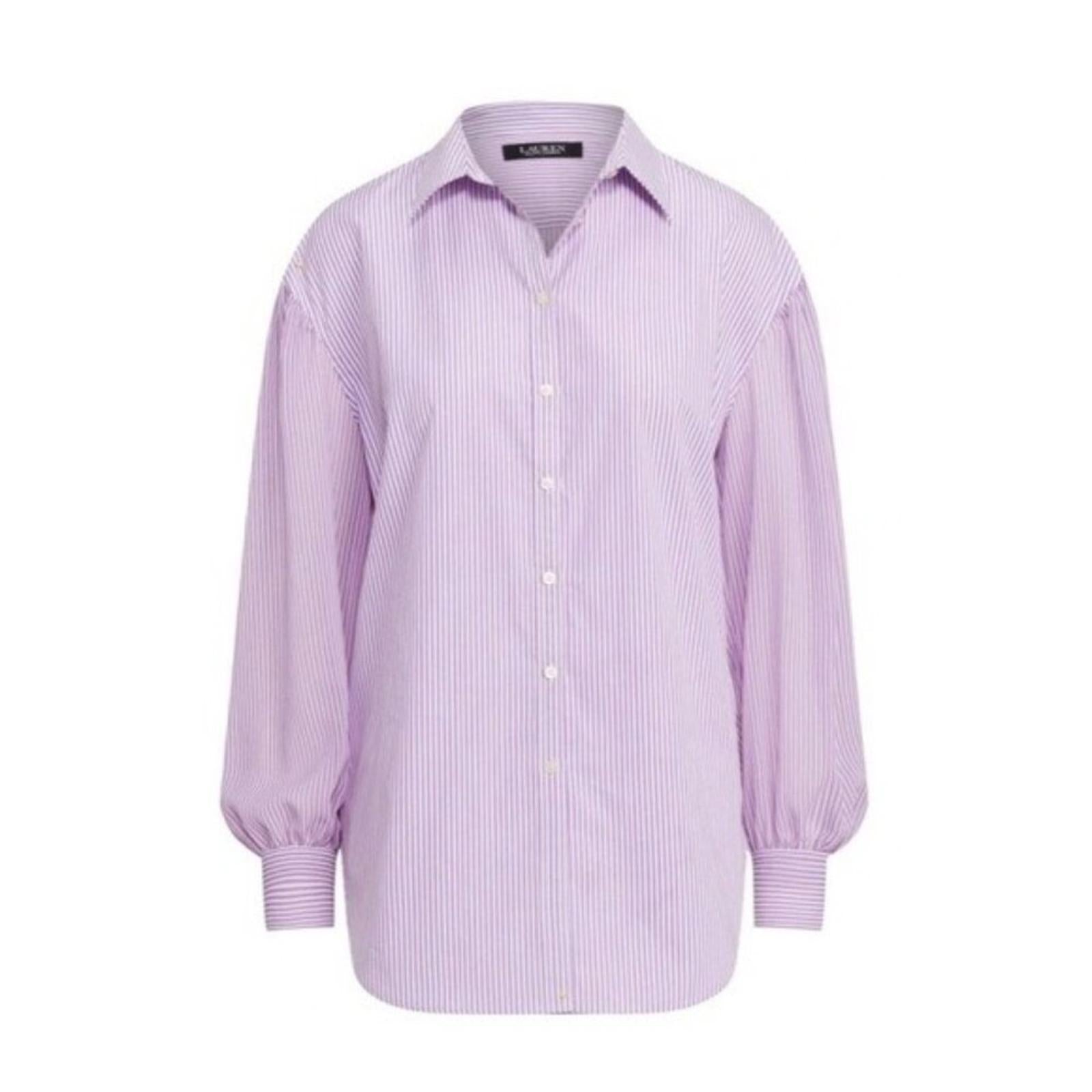 Lauren Ralph Striped Broadcloth Shirt in Lavender, Size XXL New w/Tag