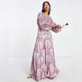 Free People Mirage Boho Printed Blouson Sleeve Maxi Dress, Size 4, New w/Tag