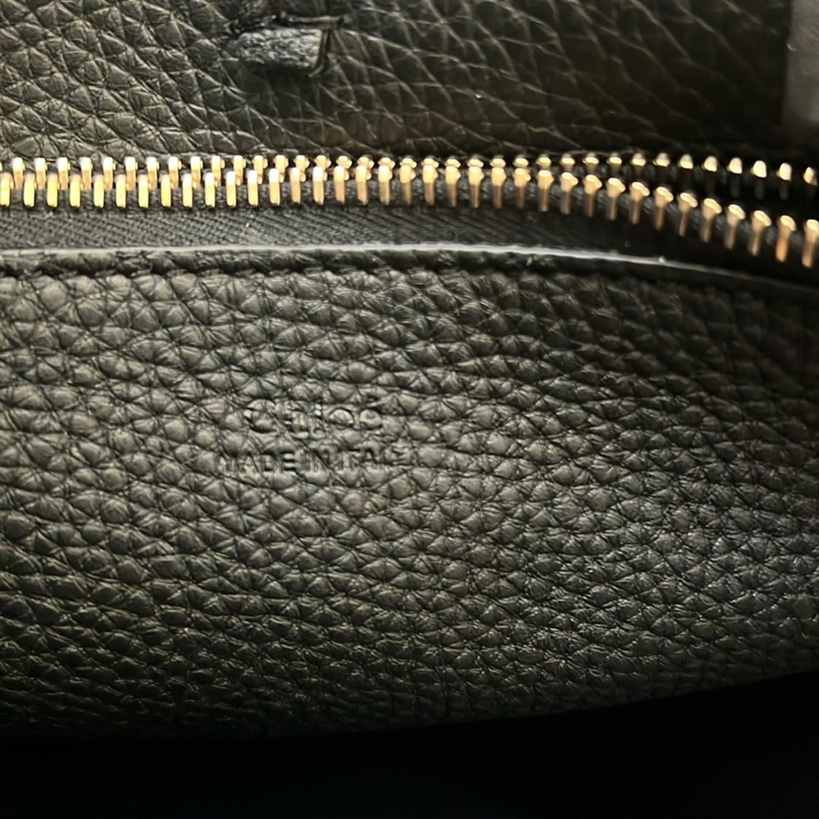 Chloé Deia Medium Hobo Bag in Grained Calfskin Leather – Black – Excellent