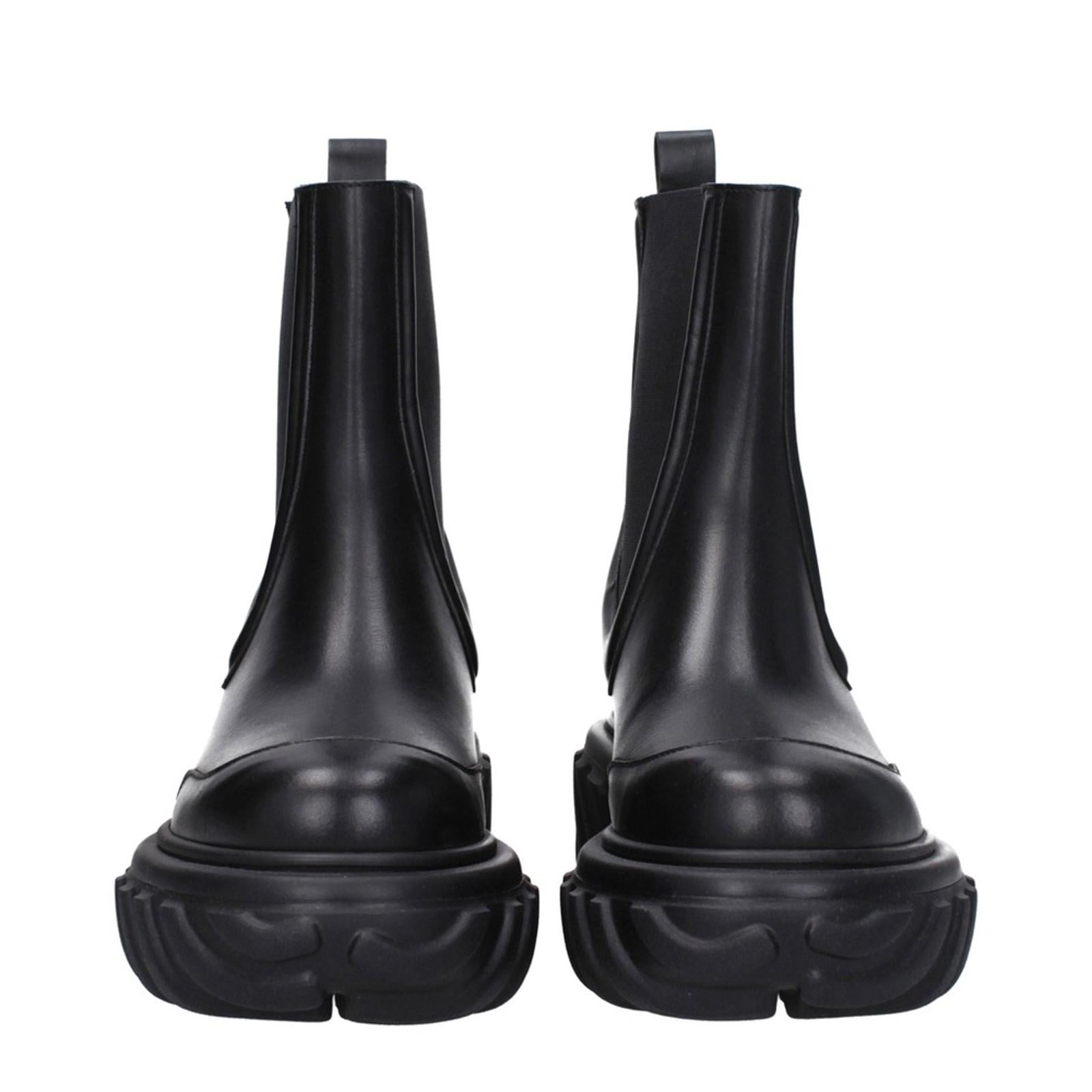 Off-White Black Tractor Motor Leather Boots, NWT, Size 38