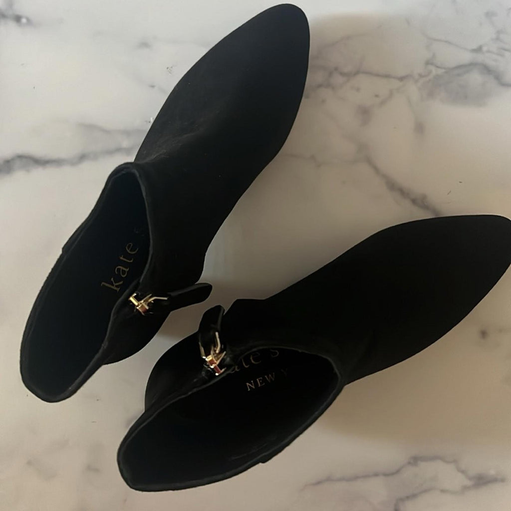 Kate Spade New York Sydney Pointed Toe Dress Booties, Black, Size 6.5 New in Box