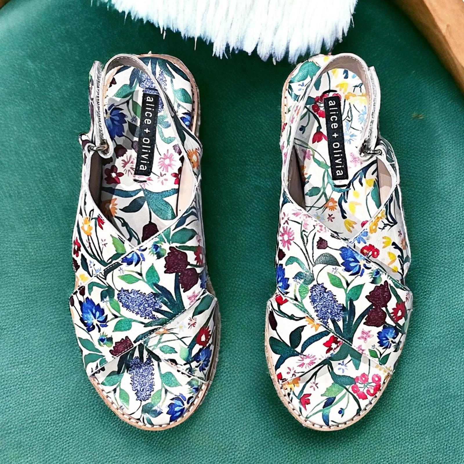 Alice+Olivia River Chelsea Wildflower Painted Nappa Espadrille w/DustBag Size37
