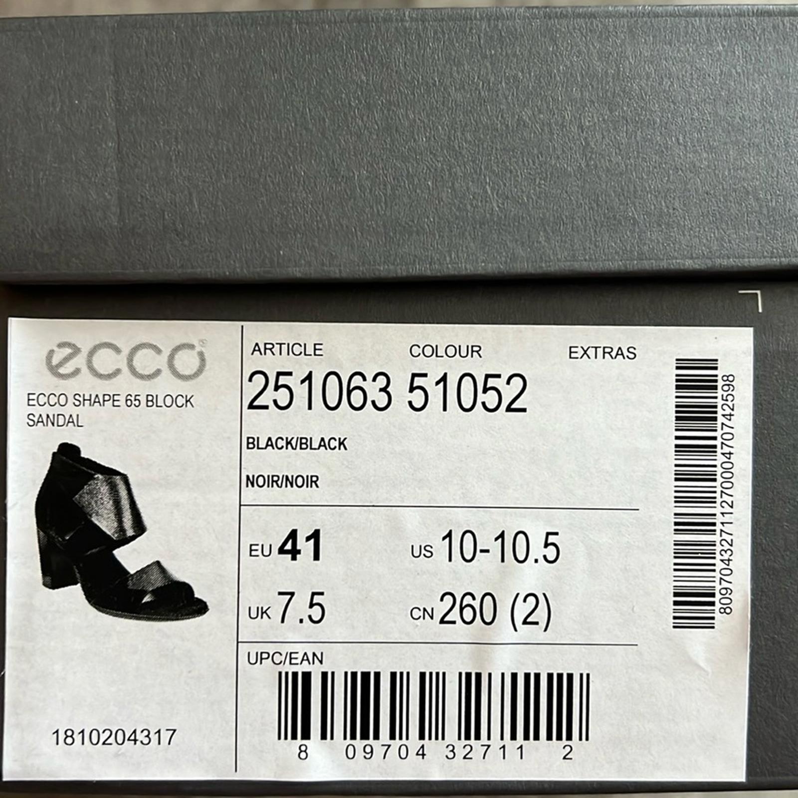 ECCO Black Shape 65 Block Sandals, Size EU 41 | US 10-10.5 New in Box