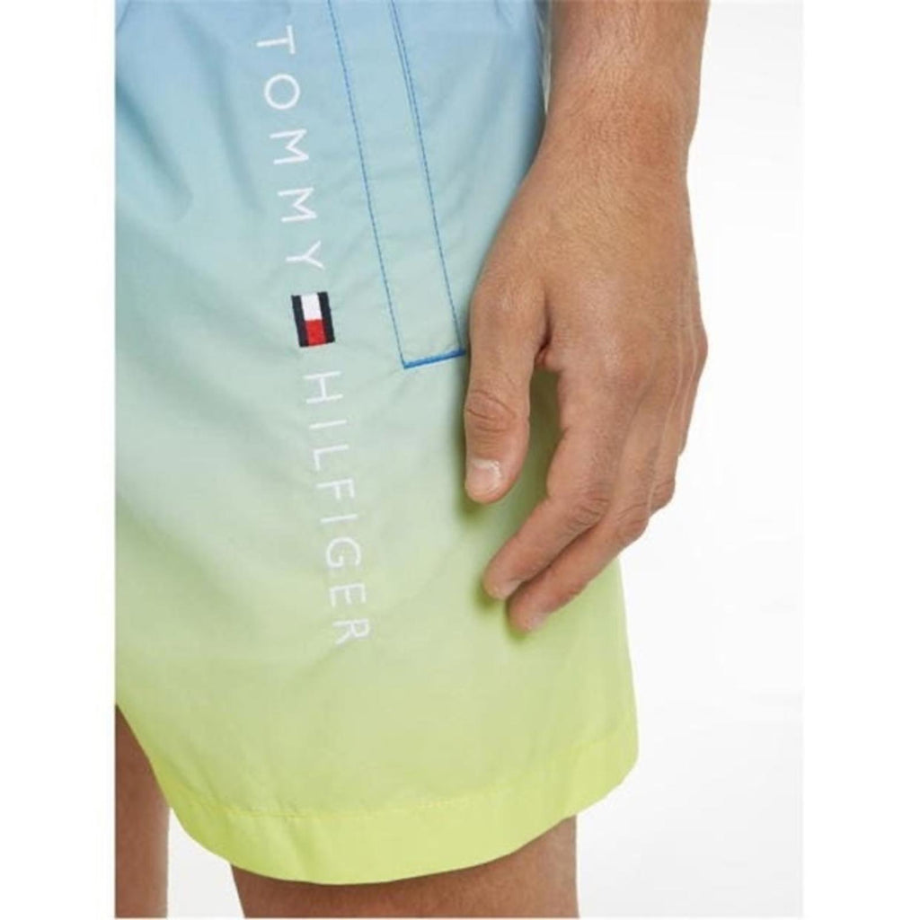 Tommy Hilfiger Ombre Classic Swim Shorts in Blue/Green/Yellow, Quick-Dry NWT XXL