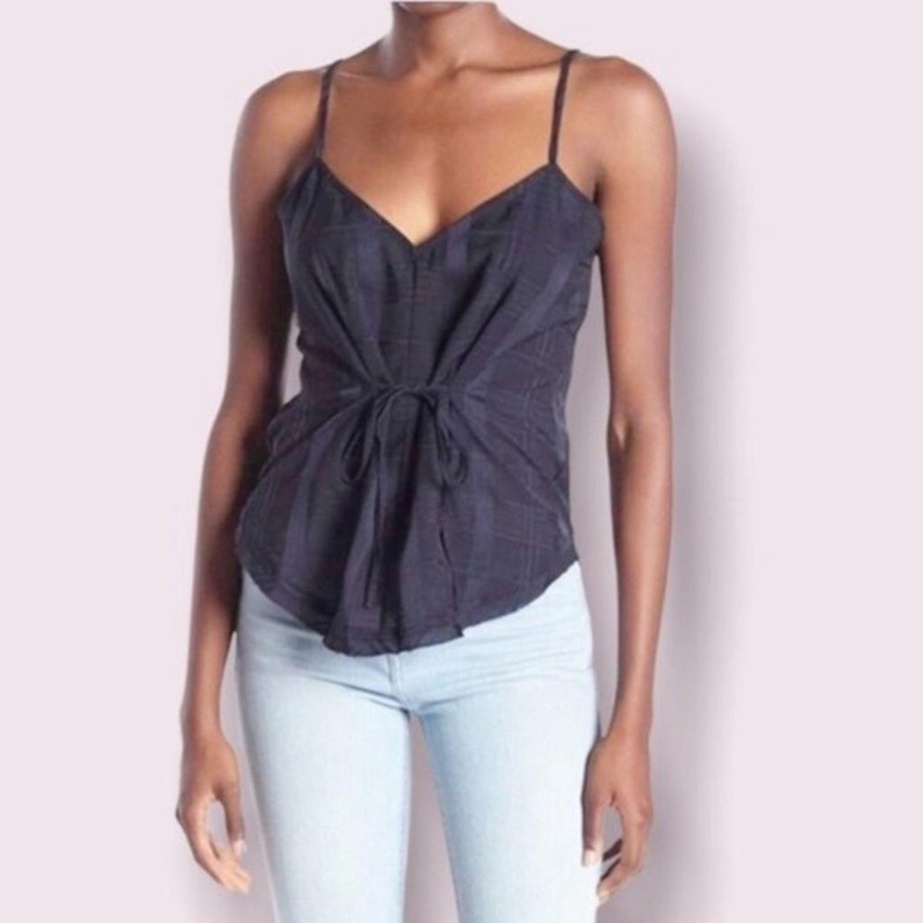 Rachel Roy Jasmin Plaid Tie Camisole Top in True Navy, Size S, New w/Tag
