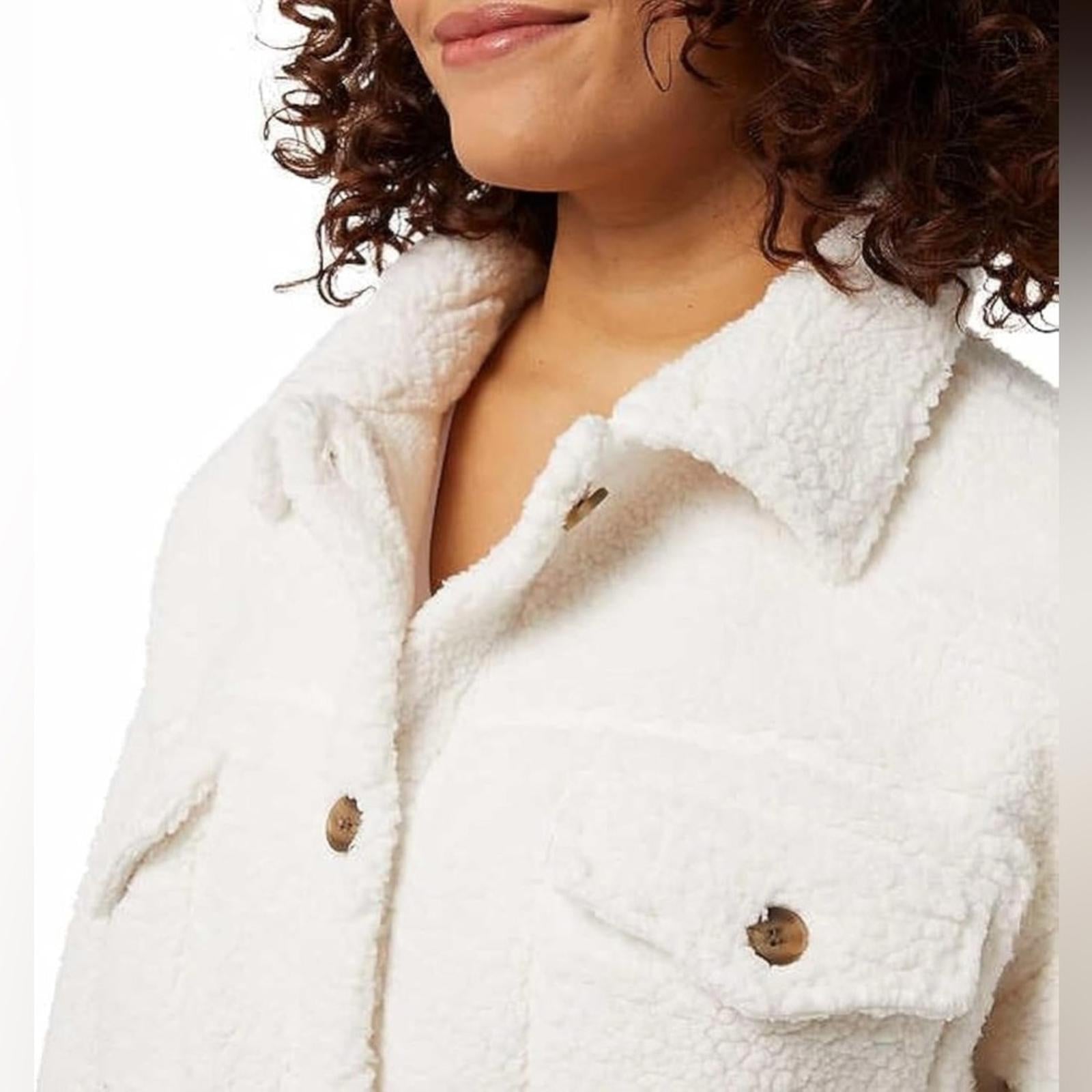32 Degrees Cozy Fleece Shirt Jacket Oversized Cream XL/XXL