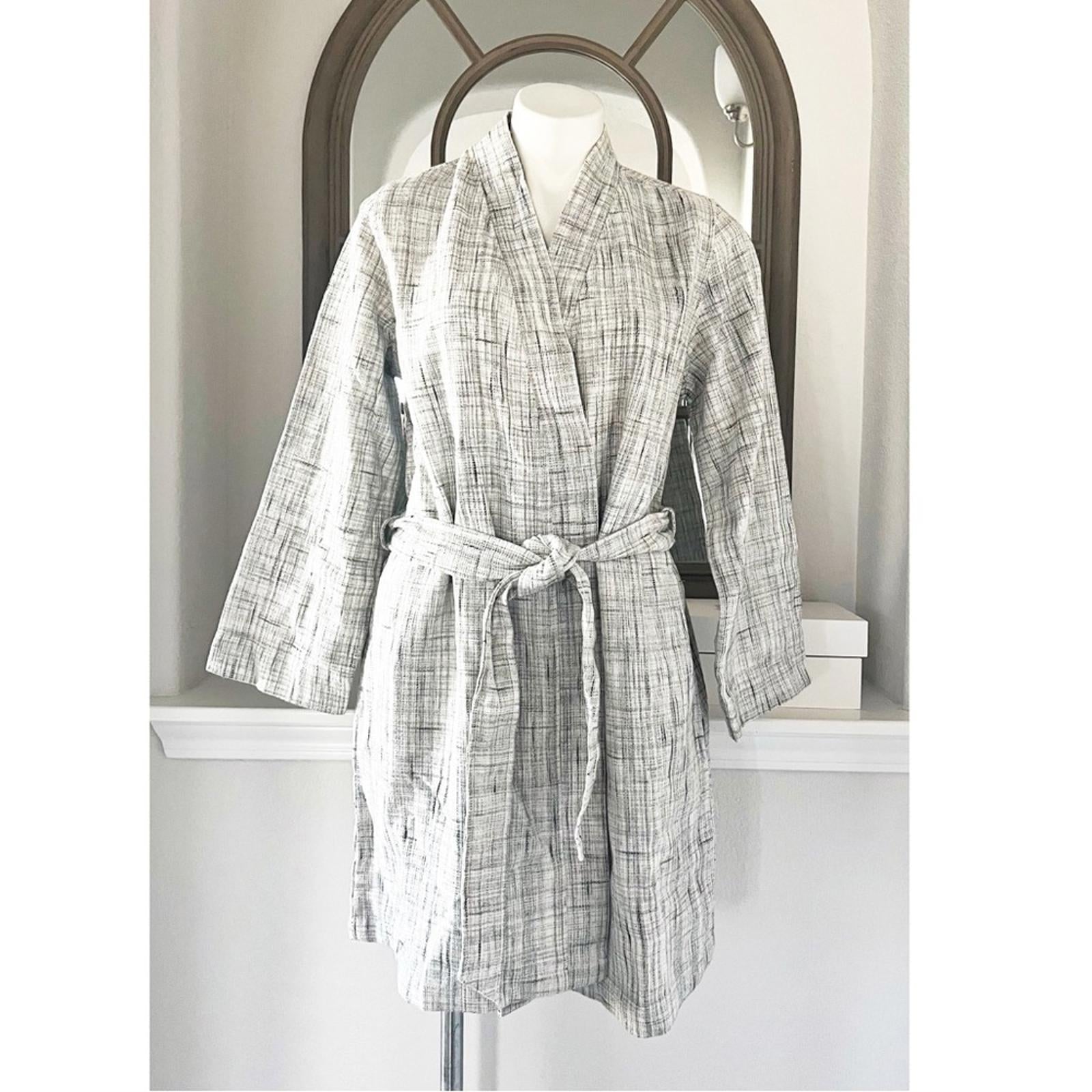 Hudson Park Collection Strié Print Waffle Bathrobe, Size S/M New w/Tag